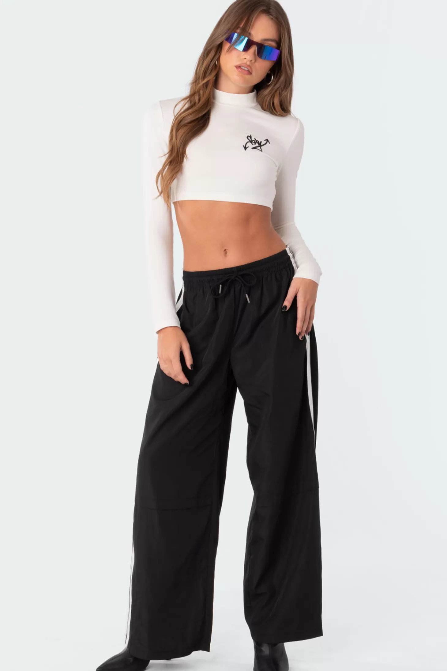 edikted Fauna Nylon Track Pants* Pants | Pants