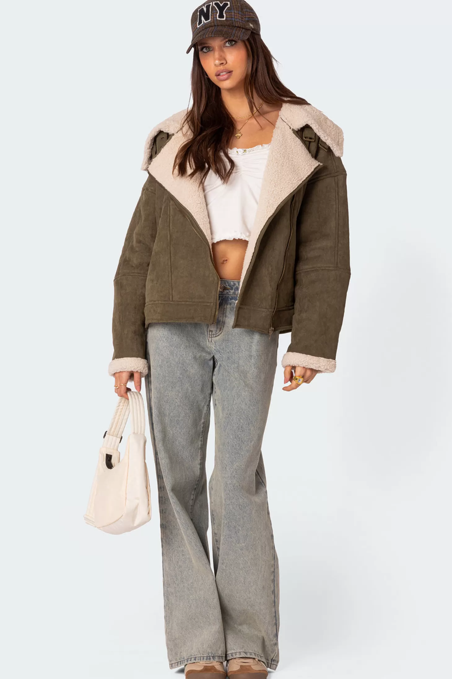 edikted Faux Suede Shearling Oversized Jacket* Jackets & Coats