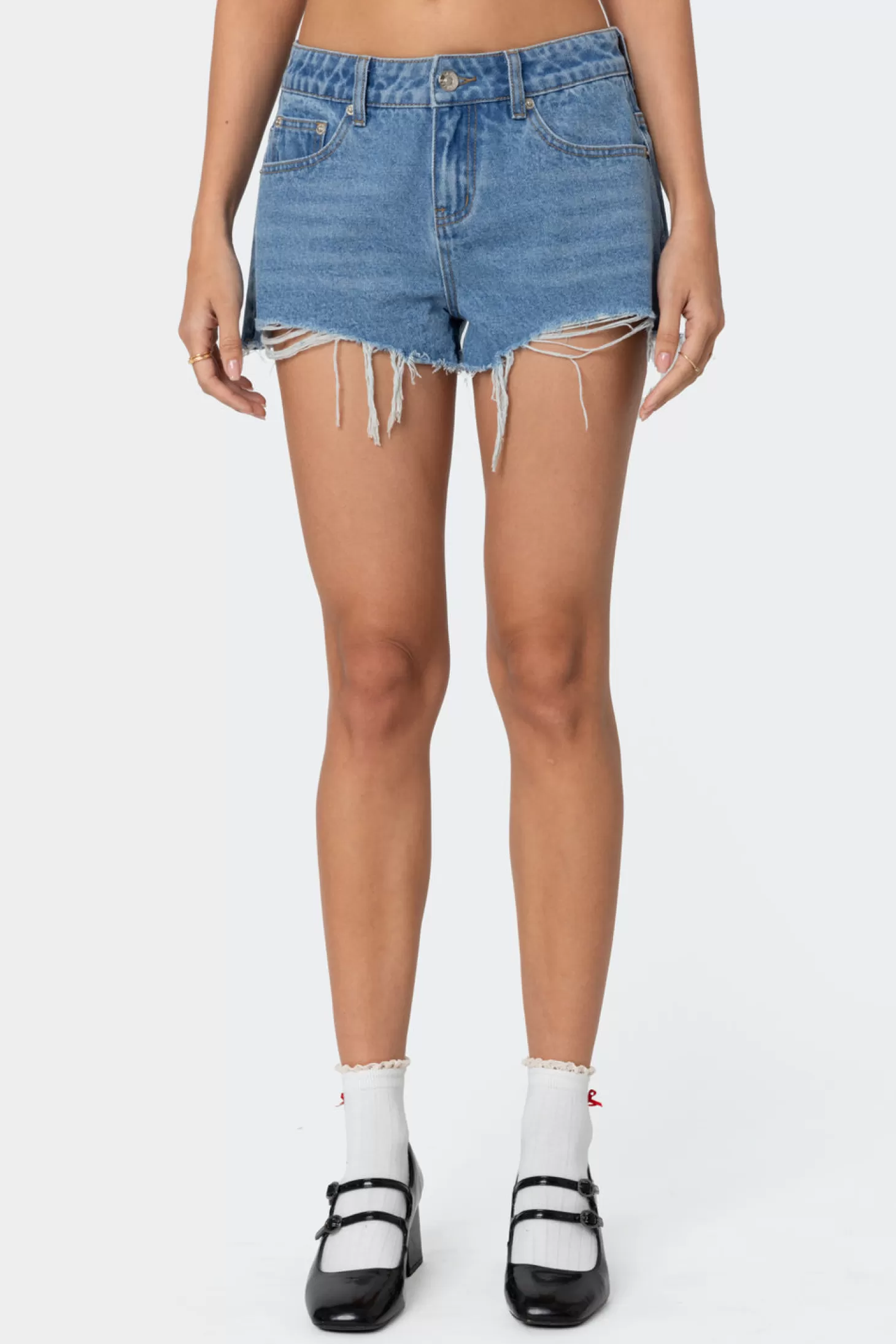 edikted Fern Mid Rise Denim Shorts* Shorts | Shorts