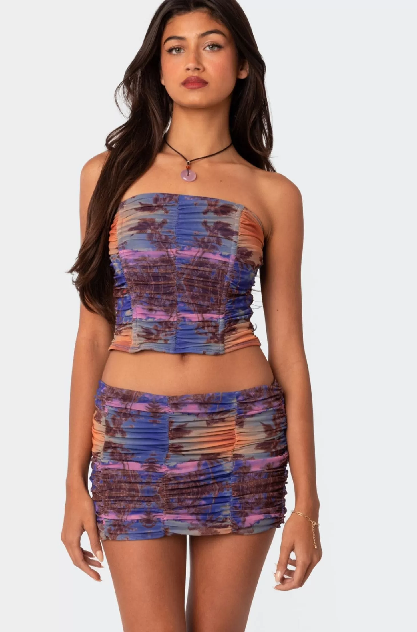 edikted Florence Printed Mesh Tube Top* Corsets | Corsets