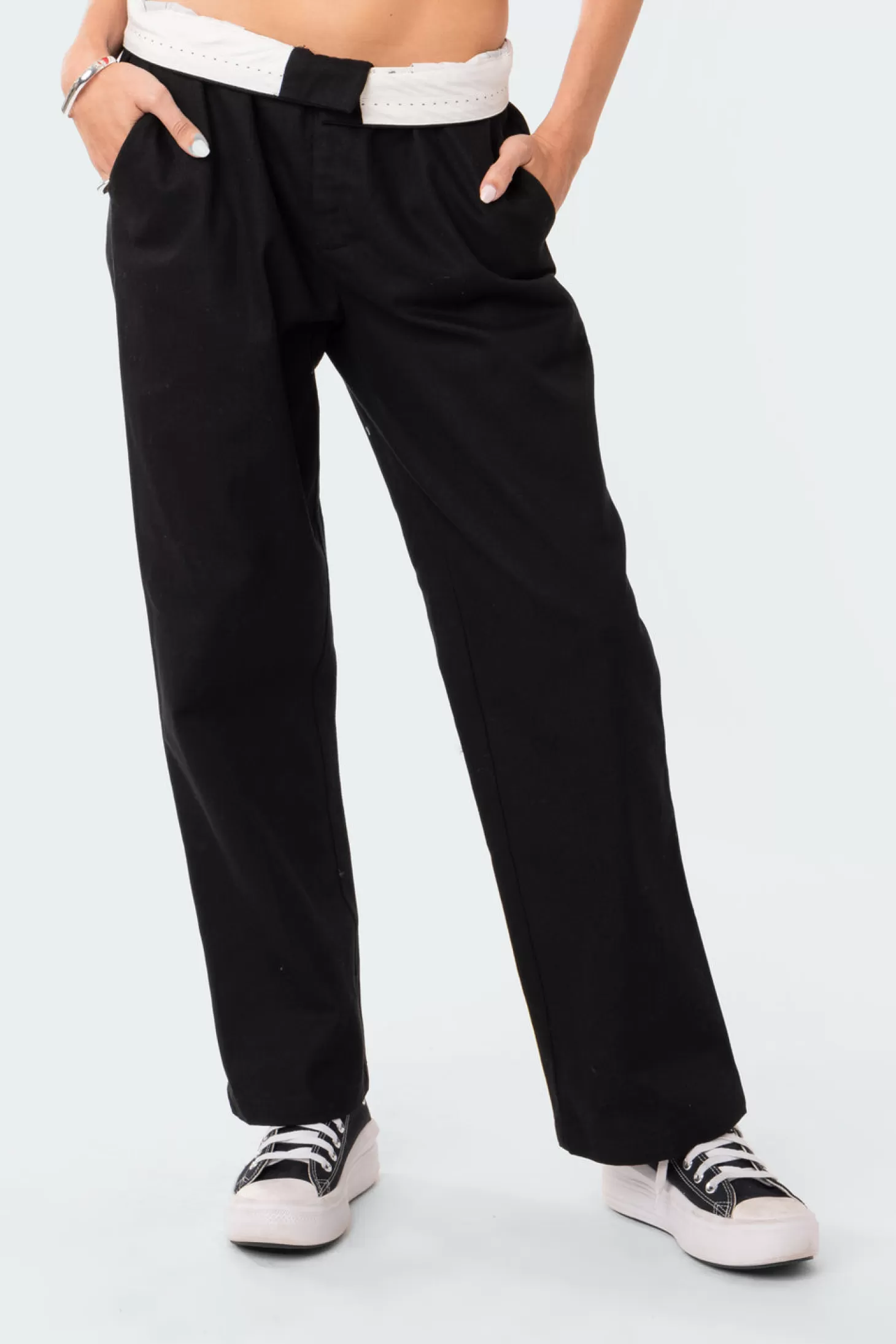 edikted Folded Wide Leg Chino Pants* Pants | Pants