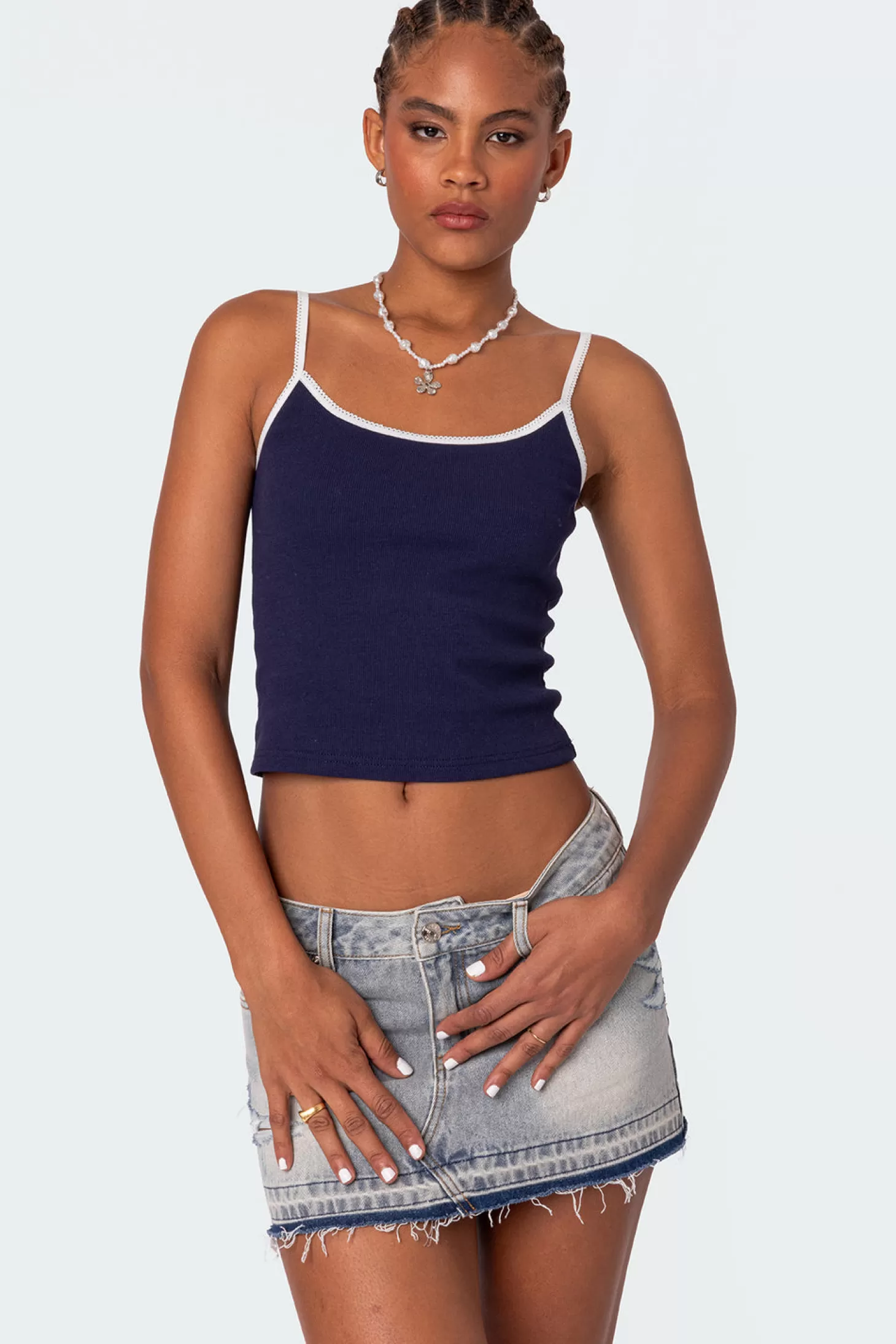 edikted Franky Ribbed Contrast Tank Top* Tank Tops | Tops