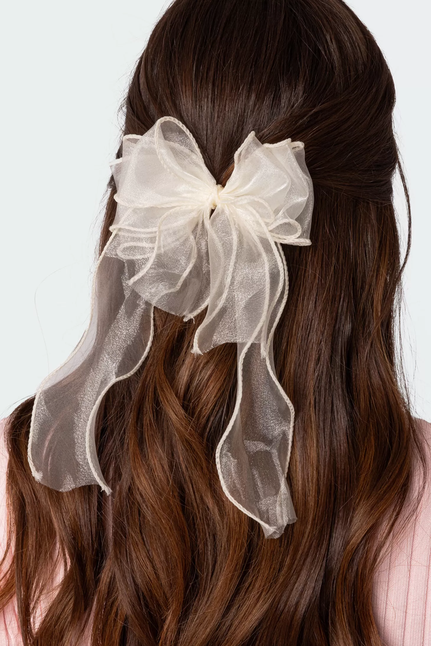 edikted Frilled Bow Hair Clip* Hair Accessories