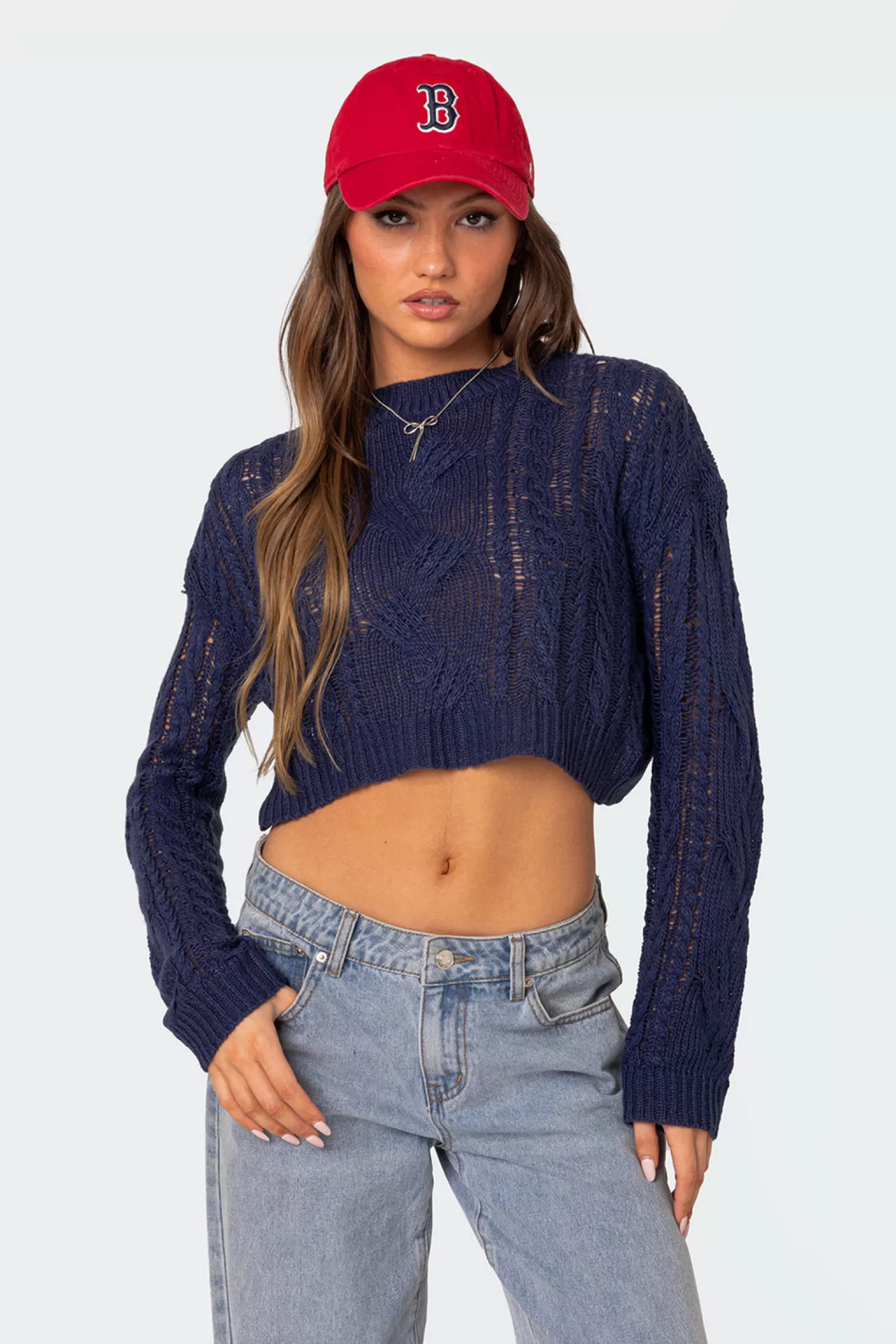 edikted Gabrielle Cropped Cable Knit Sweater* Crop Tops | Sweaters & Cardigans