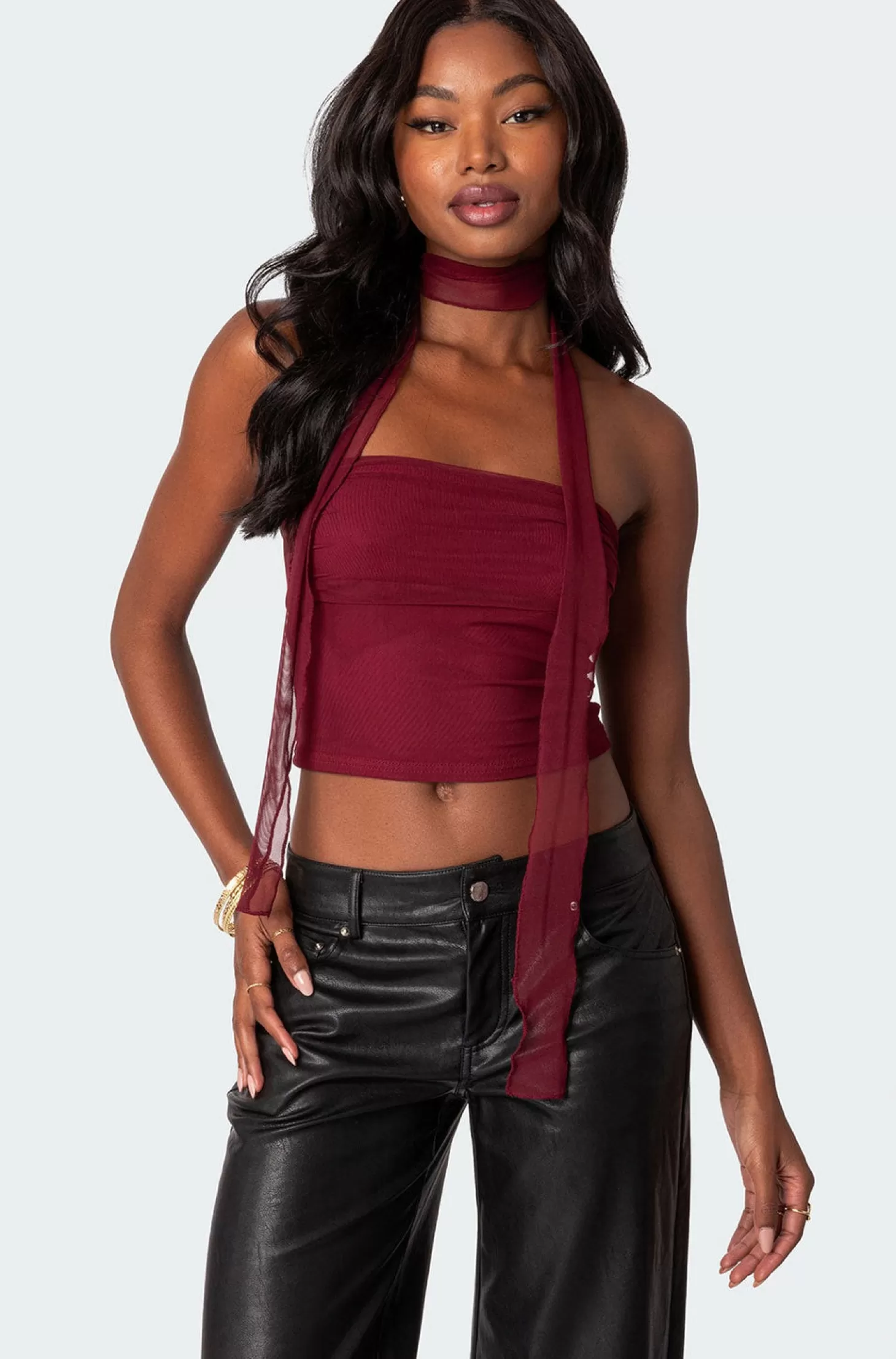 edikted Gathe Two Piece Mesh Scarf Top* Strapless Tops | Tops