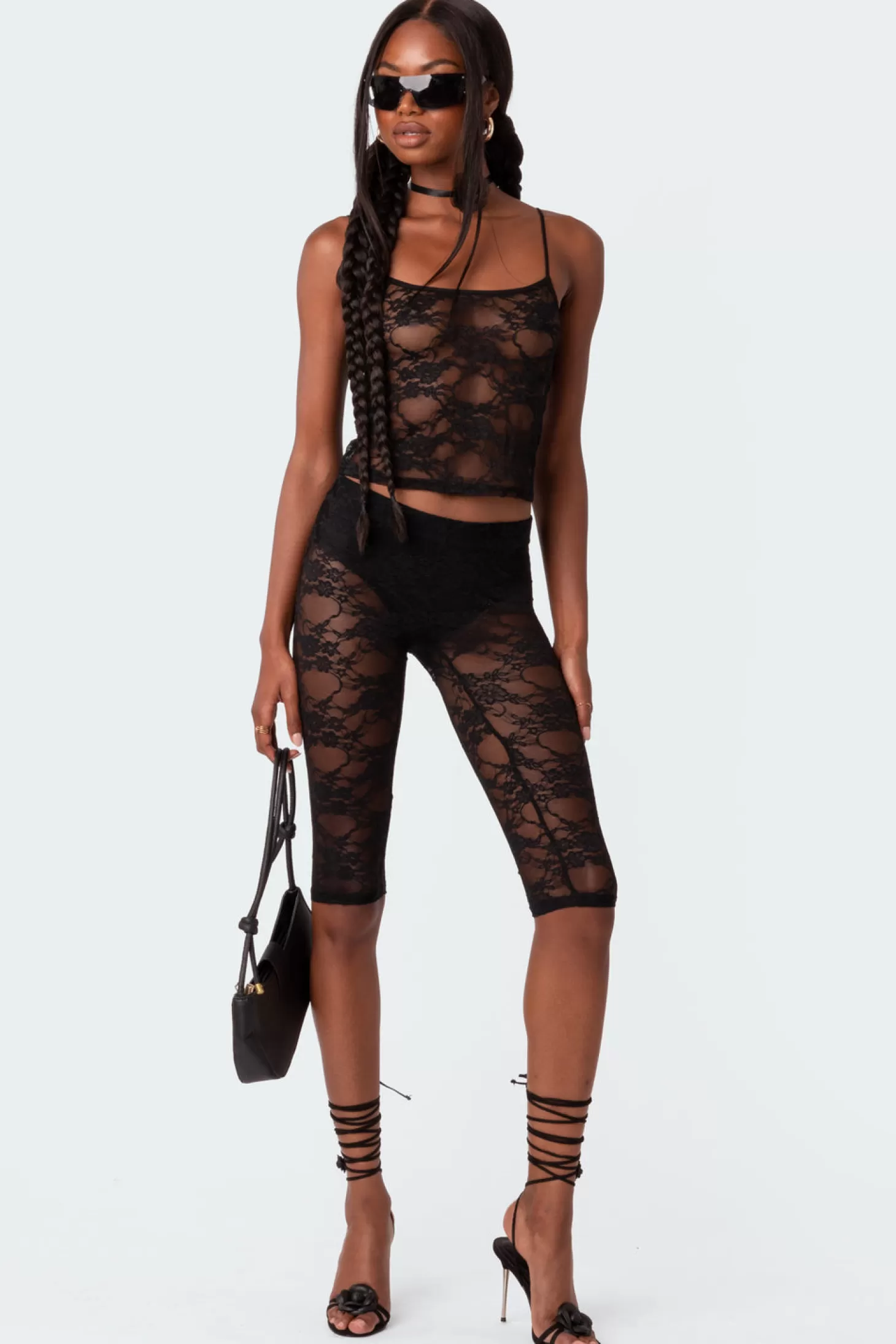 edikted Gianna Sheer Lace Leggings* Pants | Pants