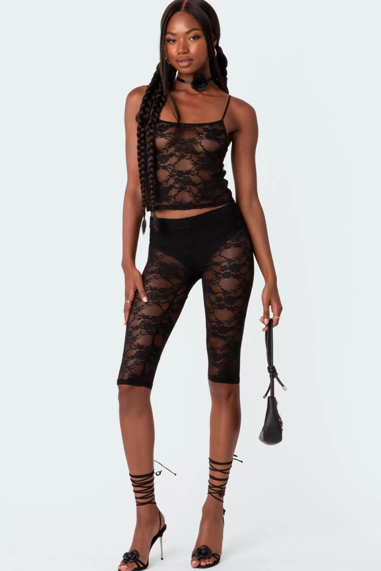 edikted Gianna Sheer Lace Leggings* Pants | Pants