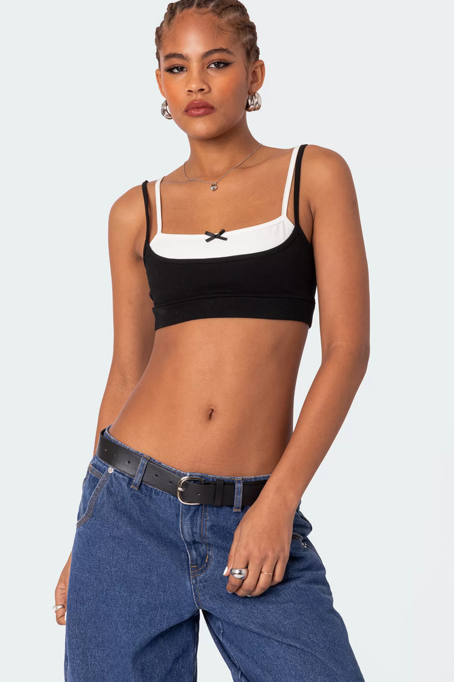 edikted Gracie Layered Bra Top* Crop Tops