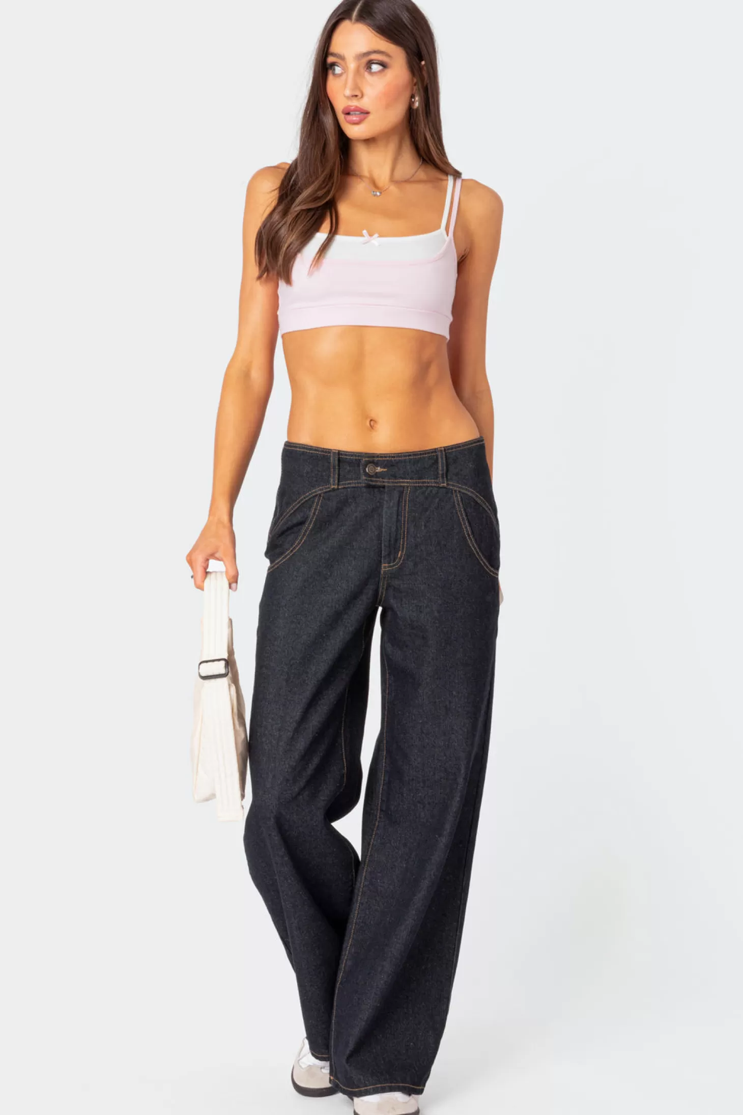 edikted Gracie Layered Bra Top* Crop Tops