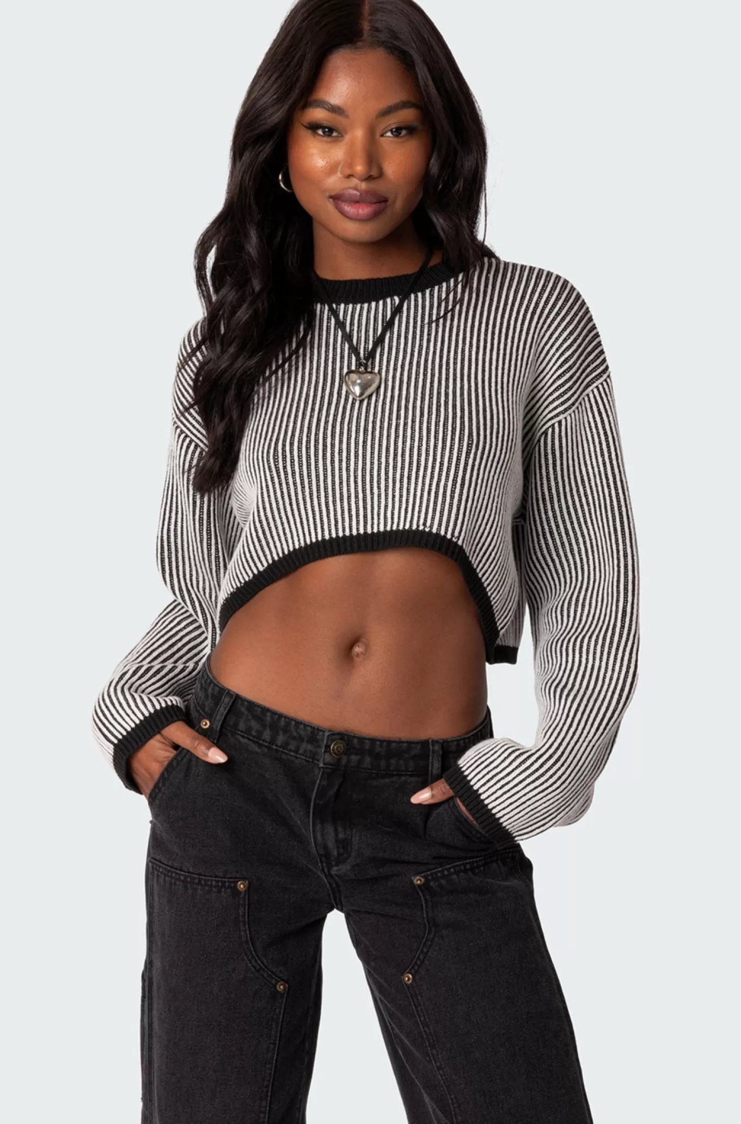 edikted Gwenyth Textured Cropped Sweater* Crop Tops | Sweaters & Cardigans