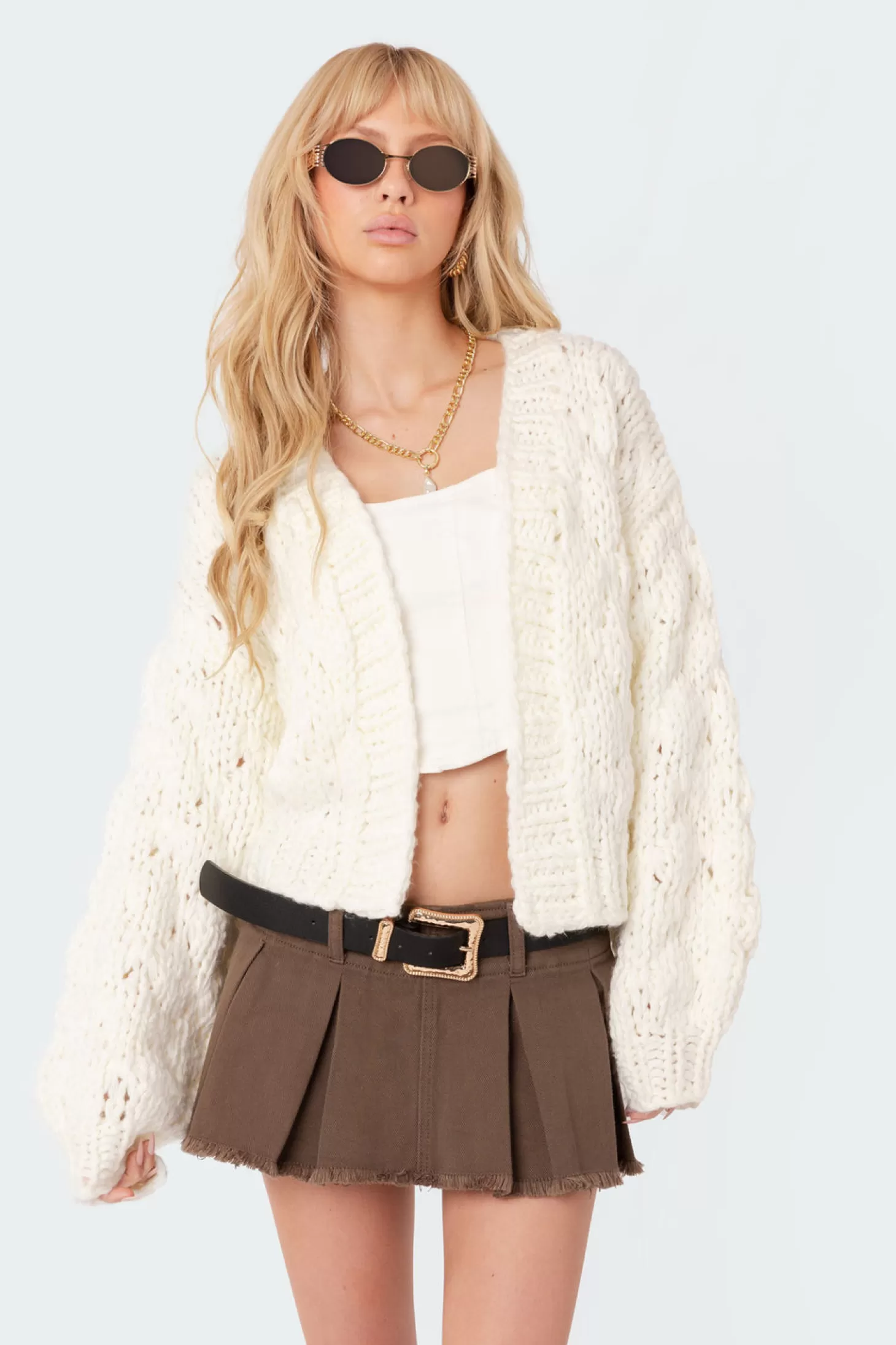 edikted Handmade Chunky Knit Cardigan* Sweaters & Cardigans | Long Sleeve Tops