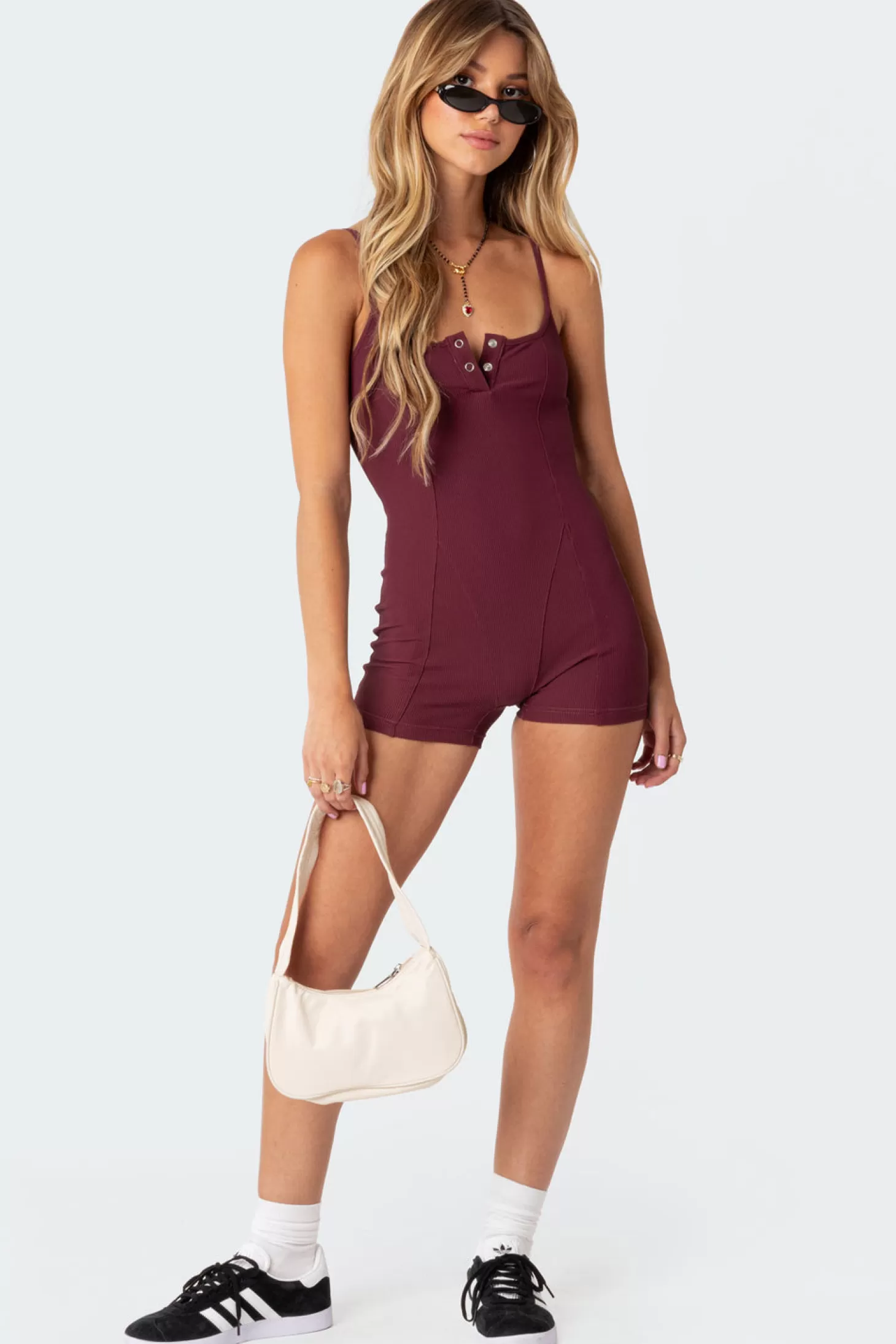 edikted Henley Ribbed Romper* Loungewear | Jumpsuits & Rompers