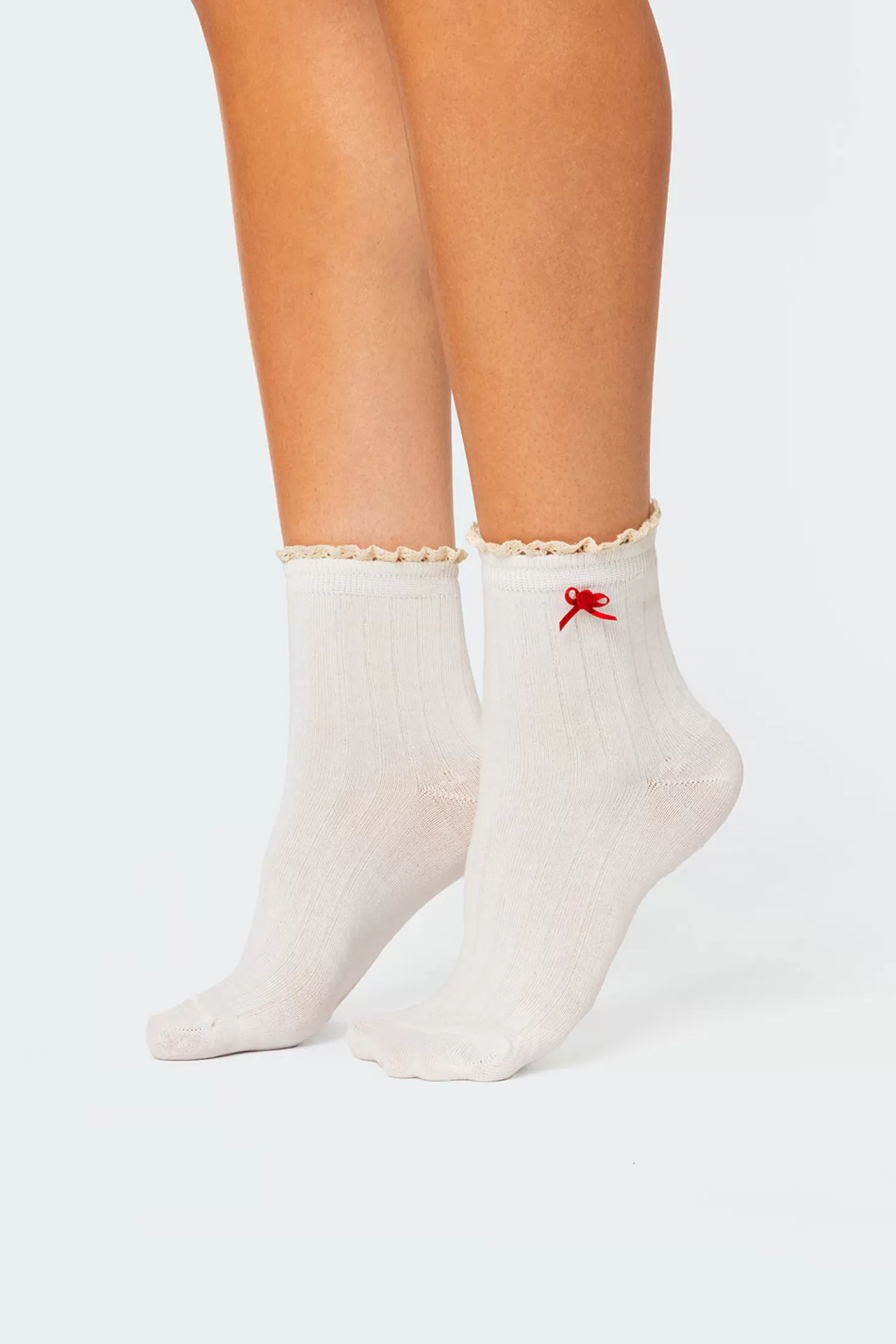 edikted Holiday Ribbed Socks* Socks & Tights