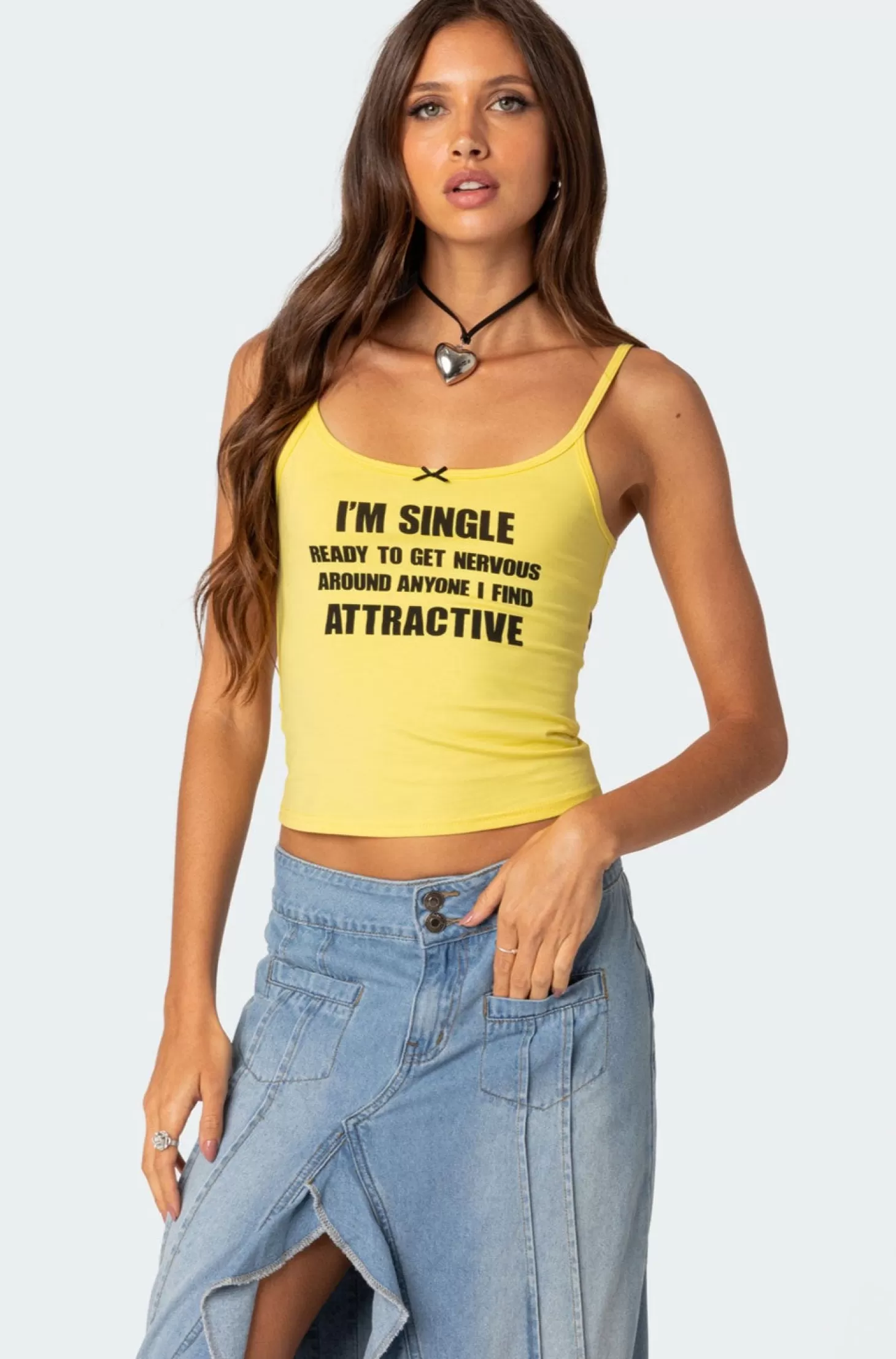 edikted I'M Single Tank Top* Tank Tops | Graphic Tops