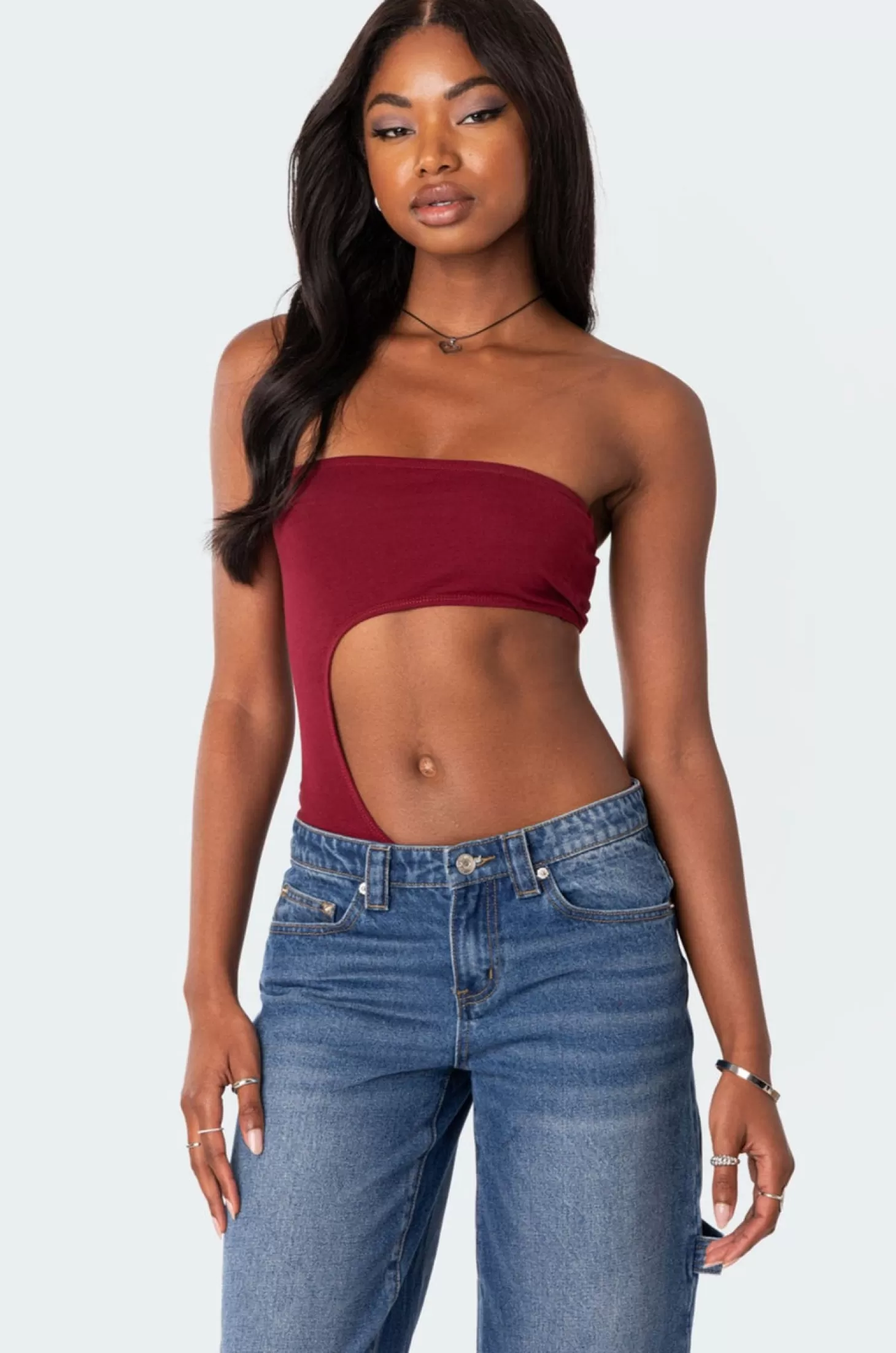 edikted Indy Asymmetric Cut Out Bodysuit* Strapless Tops | Bodysuits