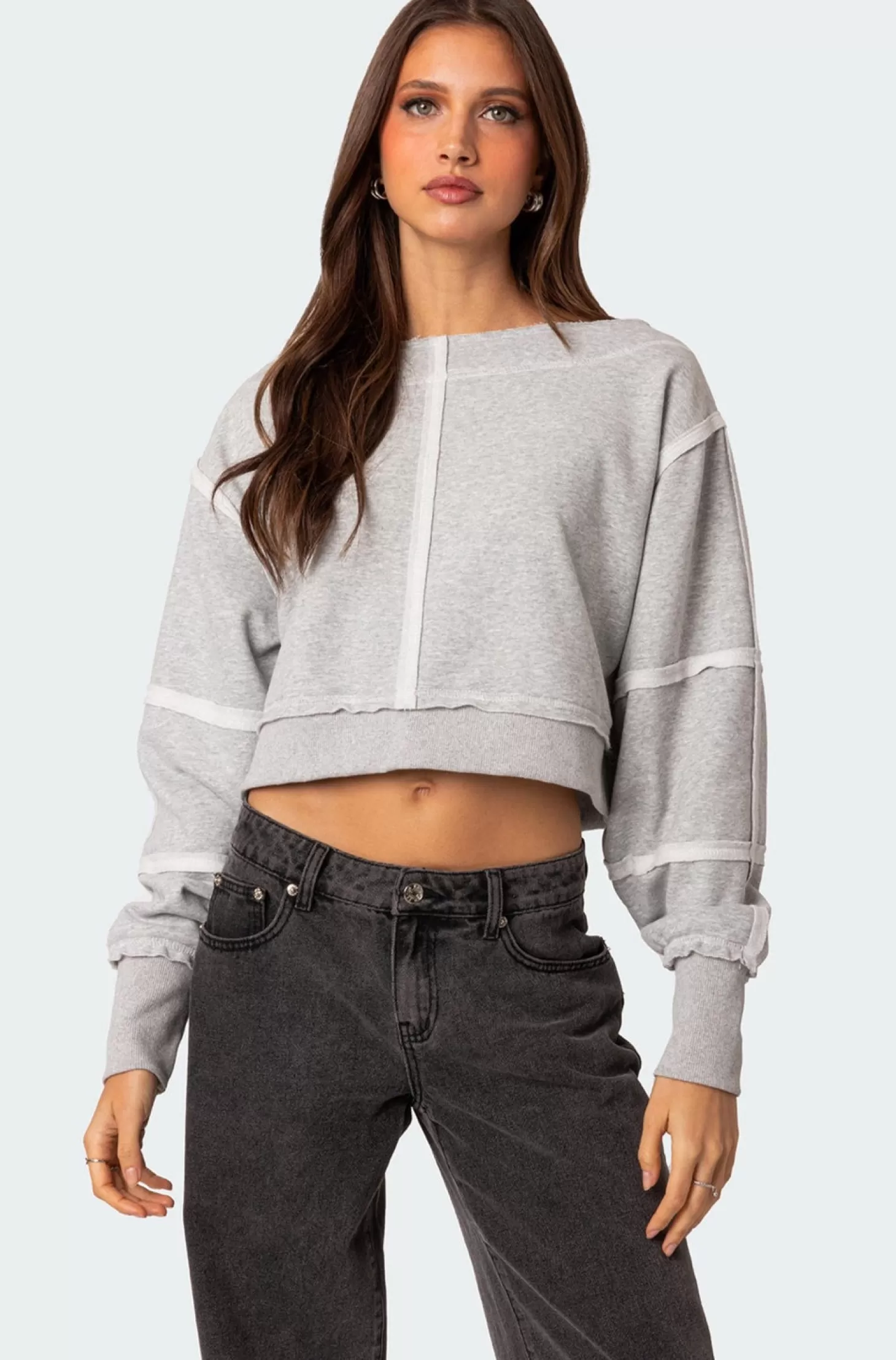 edikted Inside Out Cropped Sweatshirt* Crop Tops | Hoodies & Sweatshirts