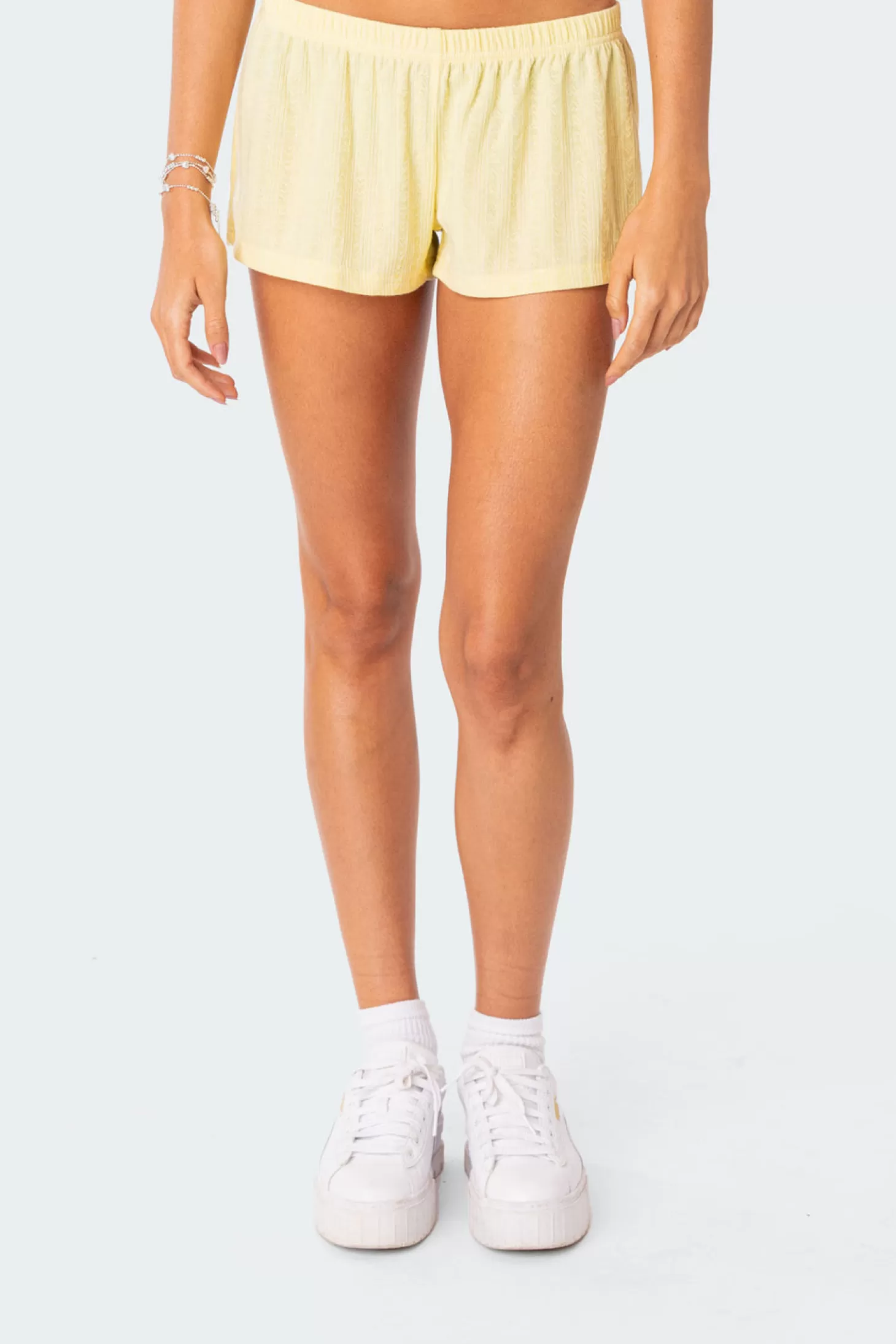 edikted Irene Low Rise Pointelle Micro Shorts* Shorts | Shorts