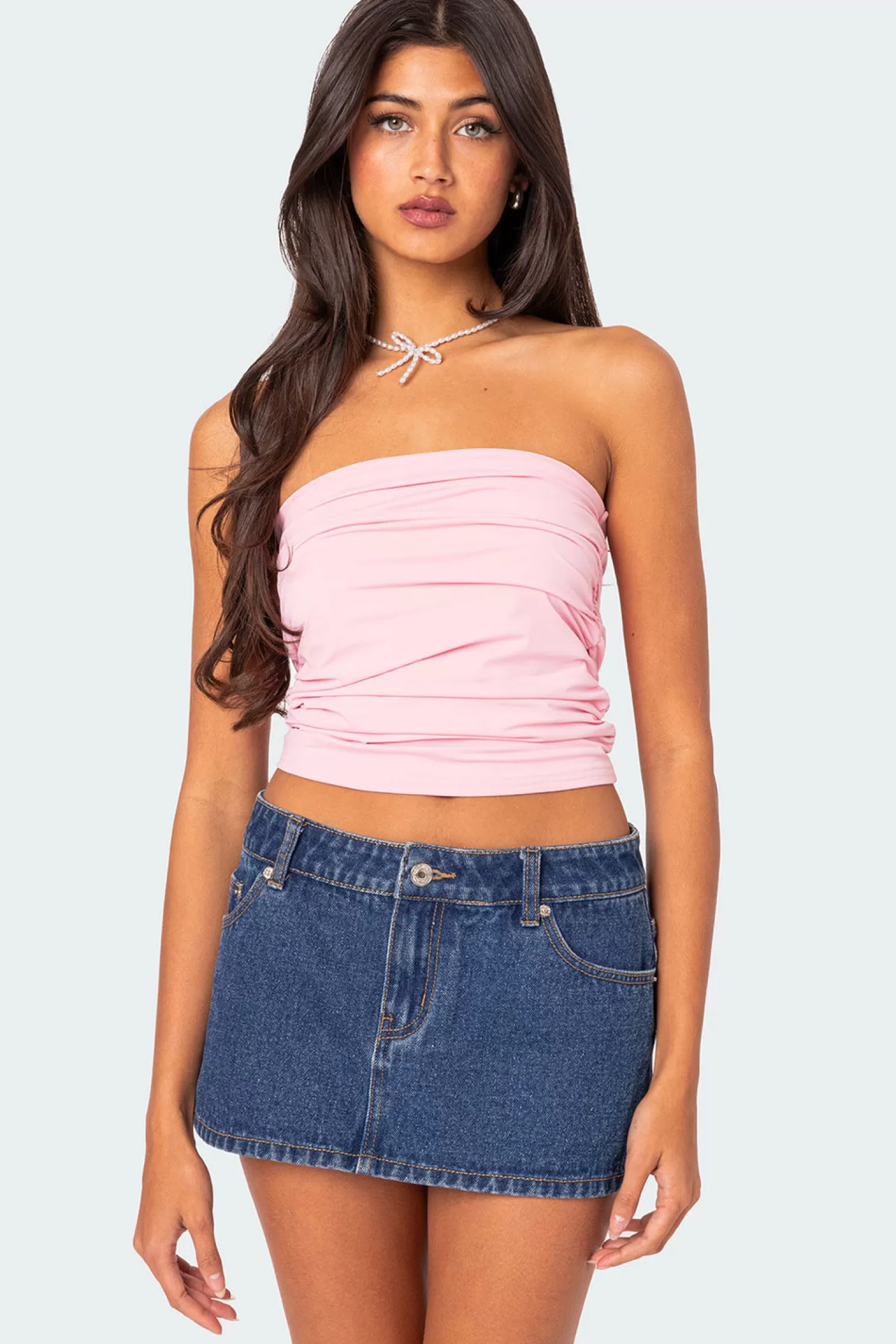 edikted Isabella Ruched Tube Top* Strapless Tops | Tops