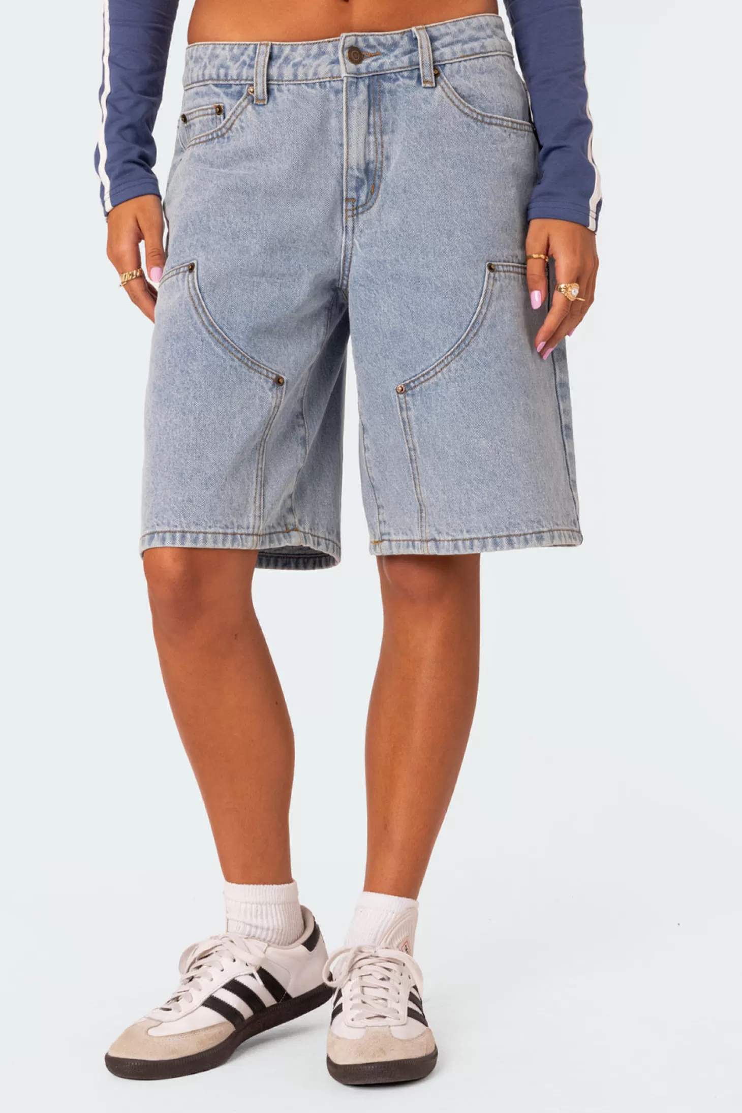 edikted Jacqui Low Rise Denim Bermuda Shorts* Shorts | Shorts