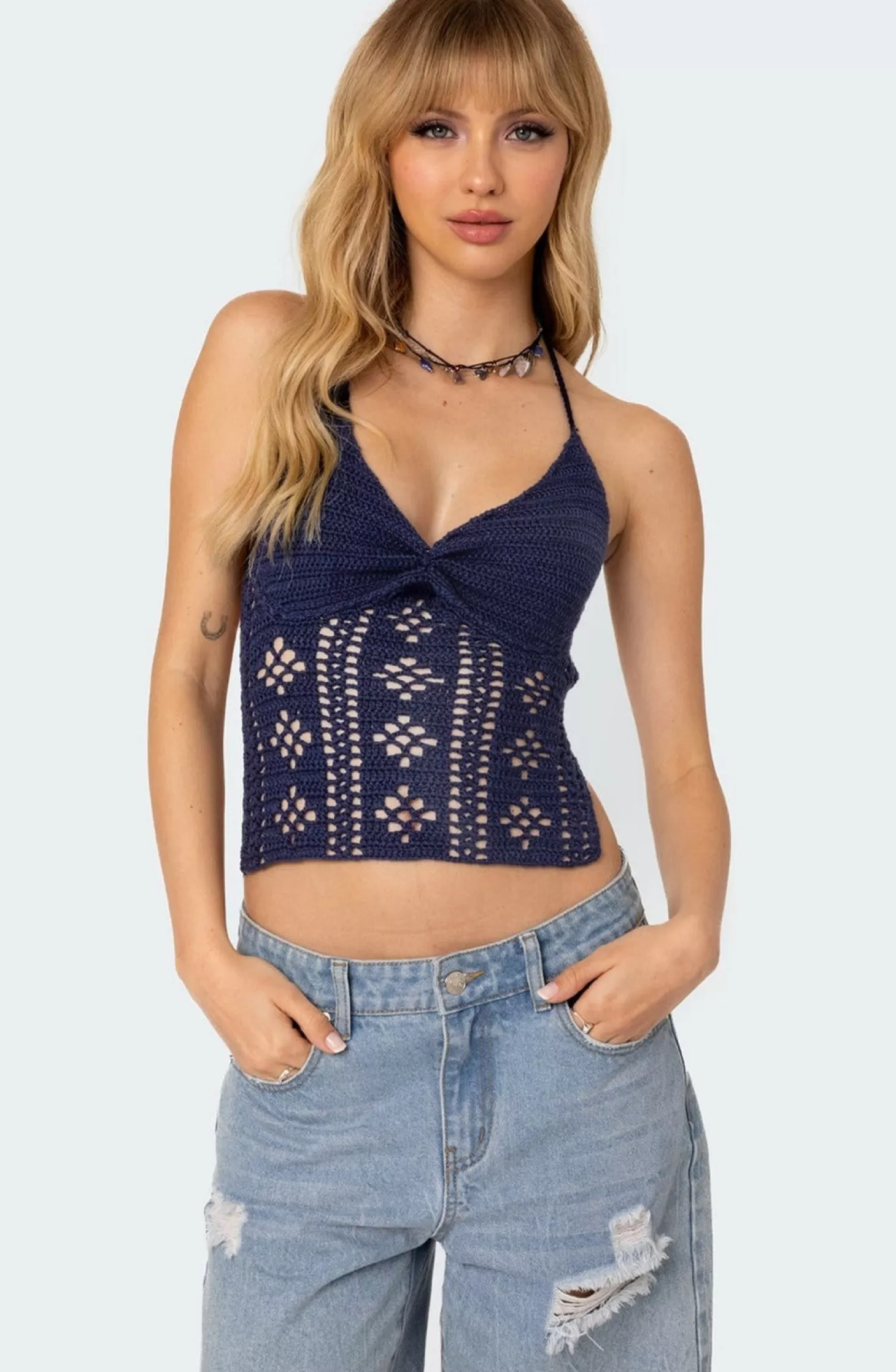 edikted Jada Open Back Crochet Top* Tops