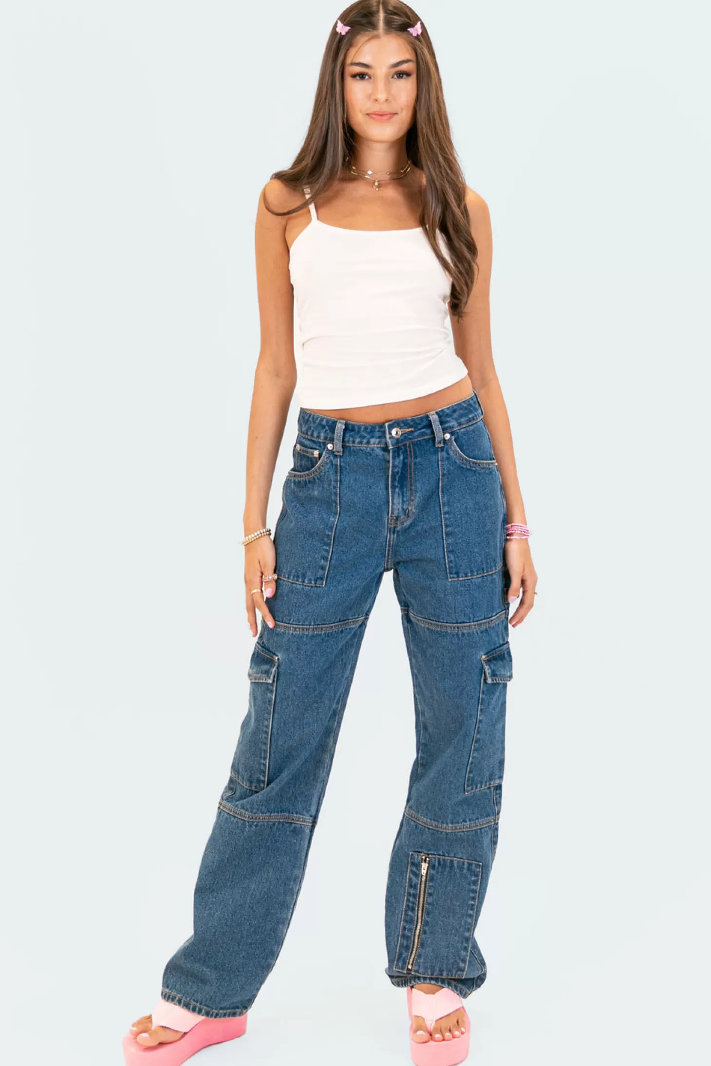 edikted Jaimie Cargo Jeans* Jeans | Jeans