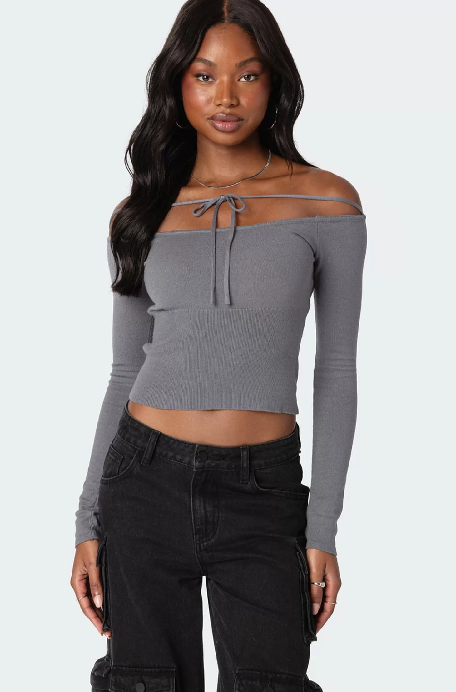 edikted Jane Tie Front Knit Top* Long Sleeve Tops | Knitted Tops