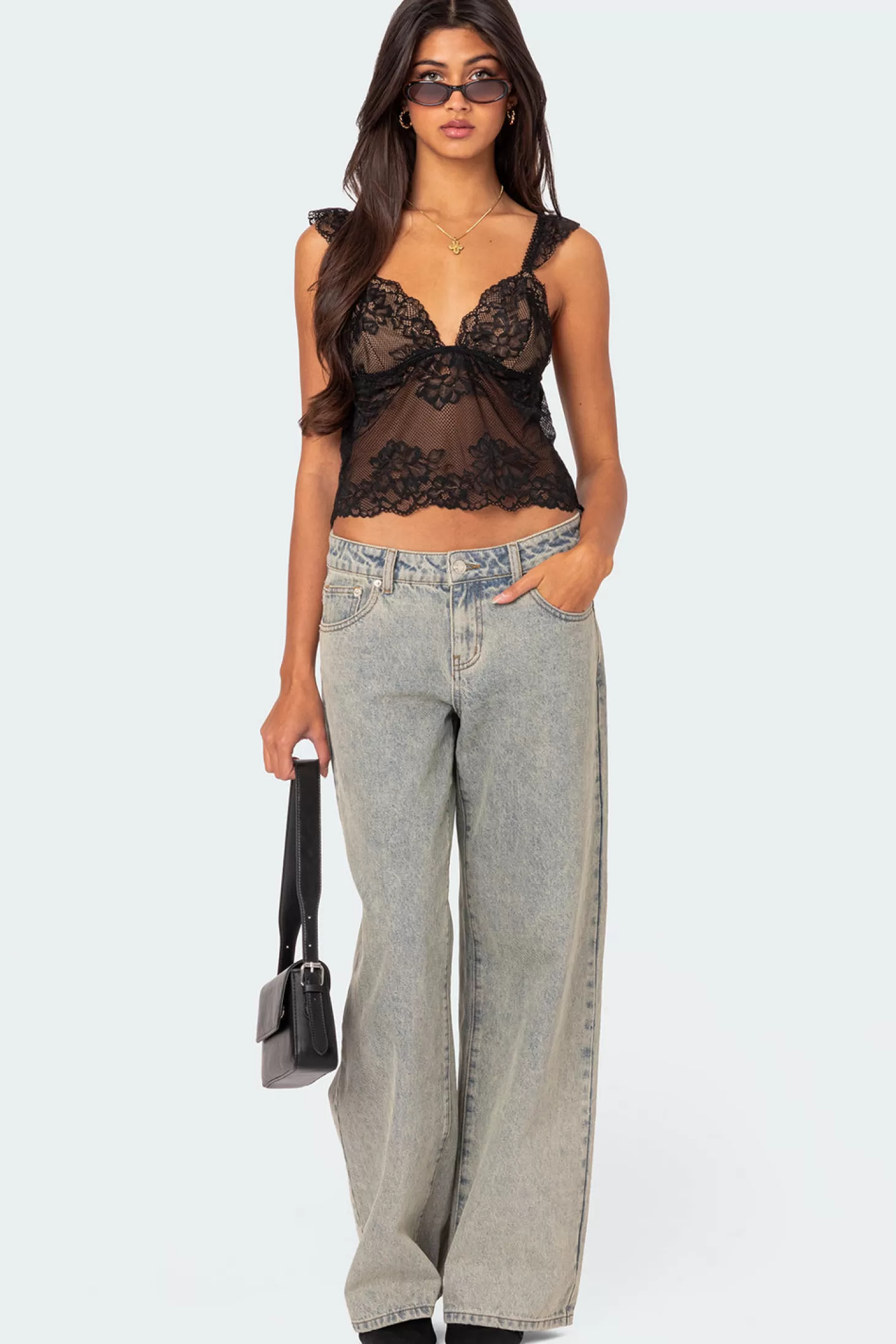 edikted Jasmine Sheer Lace Top* Tops