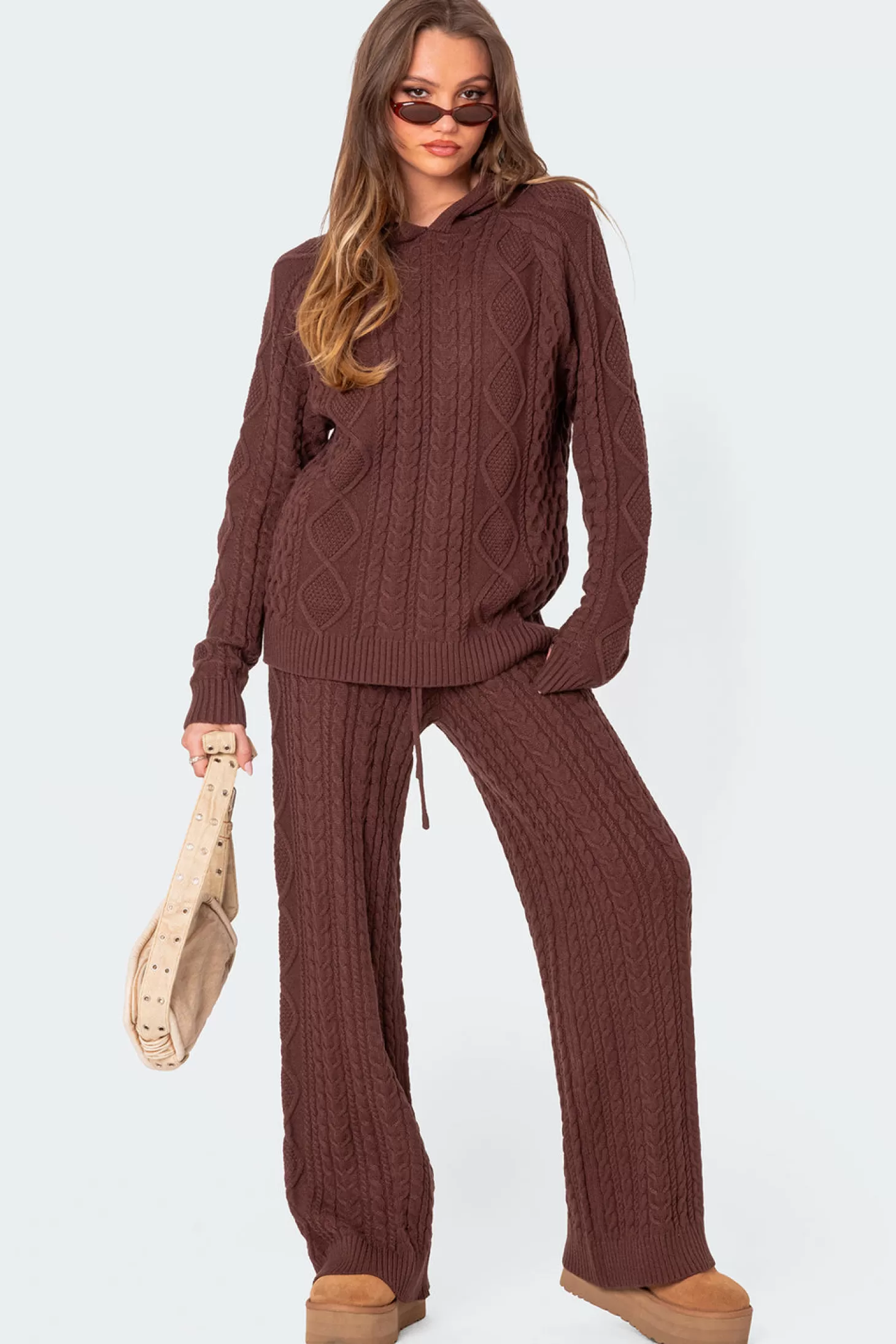 edikted Jelena Relaxed Cable Knit Pants* Pants | Pants