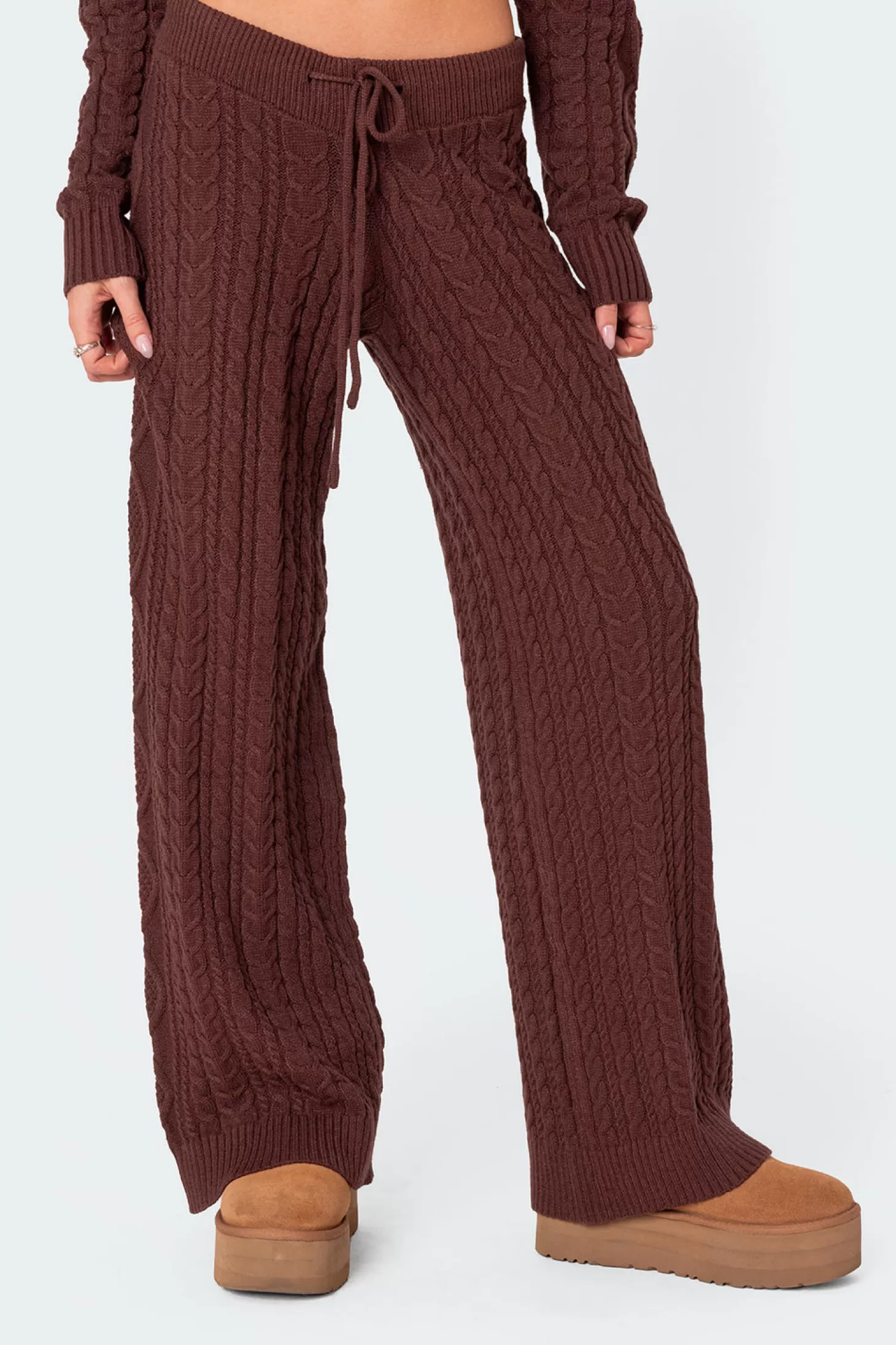 edikted Jelena Relaxed Cable Knit Pants* Pants | Pants