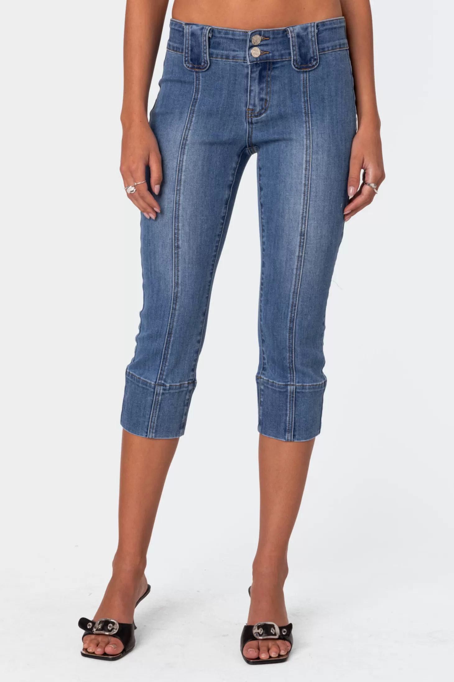 edikted Jesse Low Rise Washed Capri Jeans* Jeans | Jeans