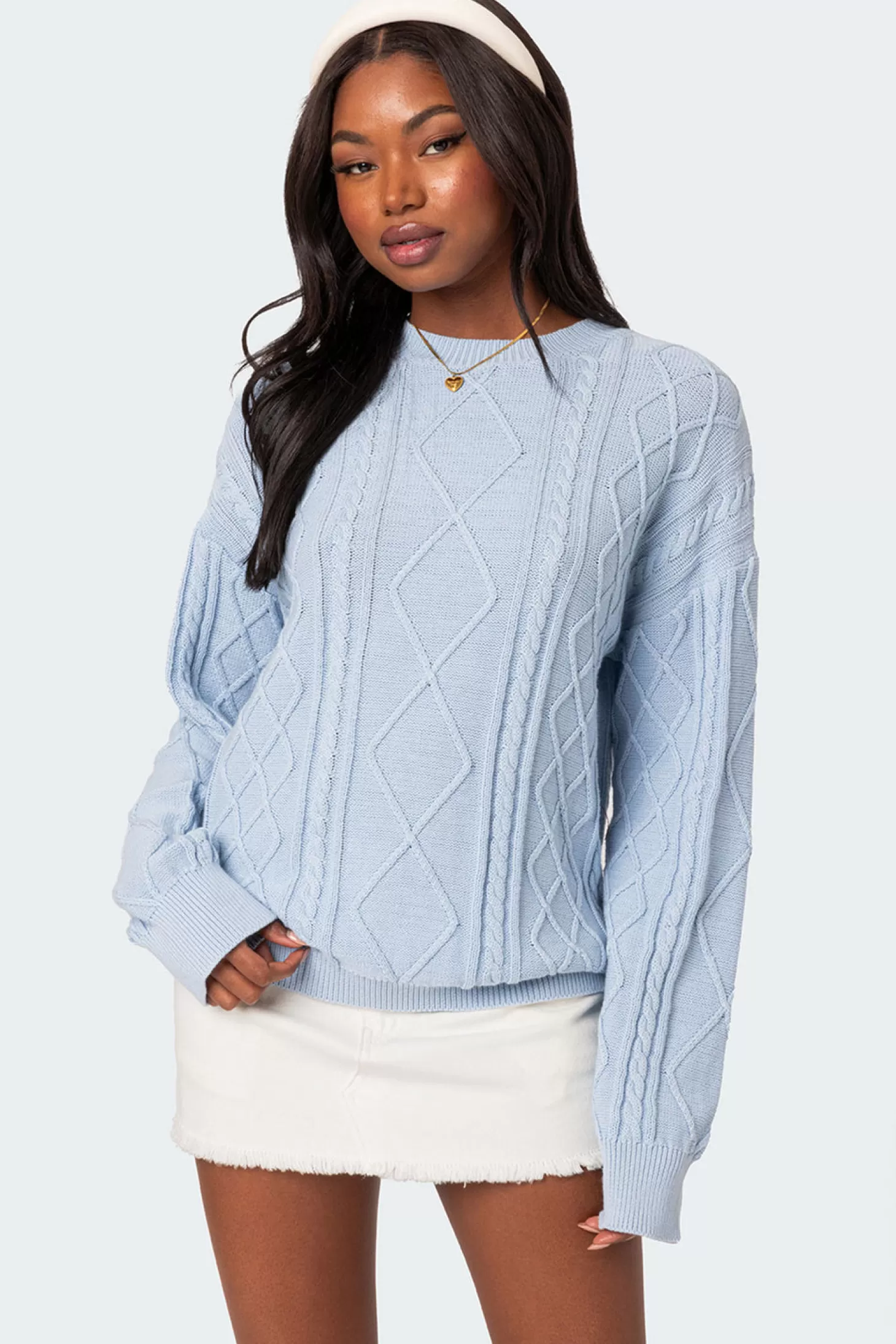 edikted Jessy Cable Knit Oversized Sweater* Sweaters & Cardigans | Long Sleeve Tops