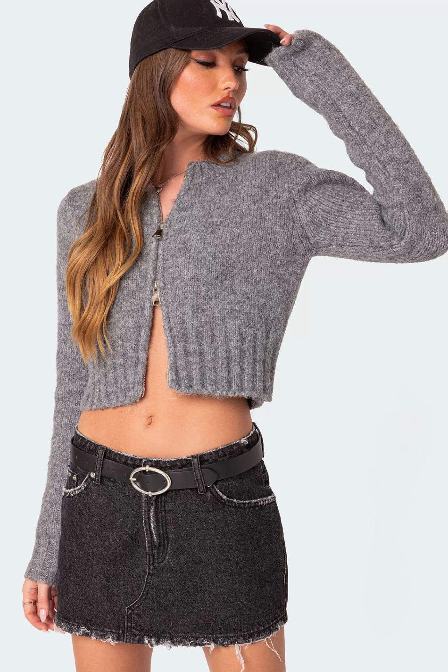 edikted Jillian Double Zip Cardigan* Sweaters & Cardigans | Long Sleeve Tops