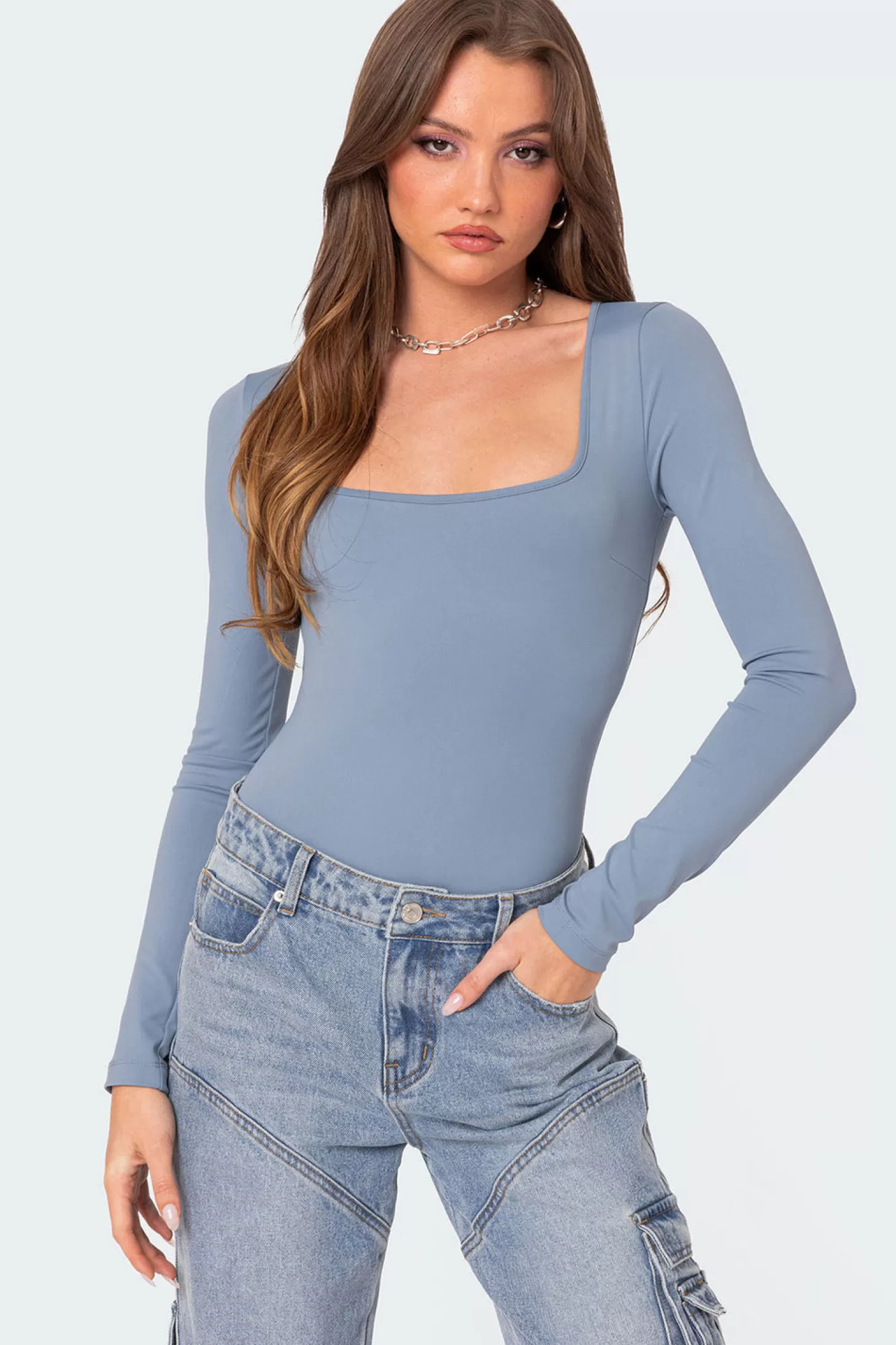 edikted Joanna Square Neck Bodysuit* Long Sleeve Tops | Bodysuits