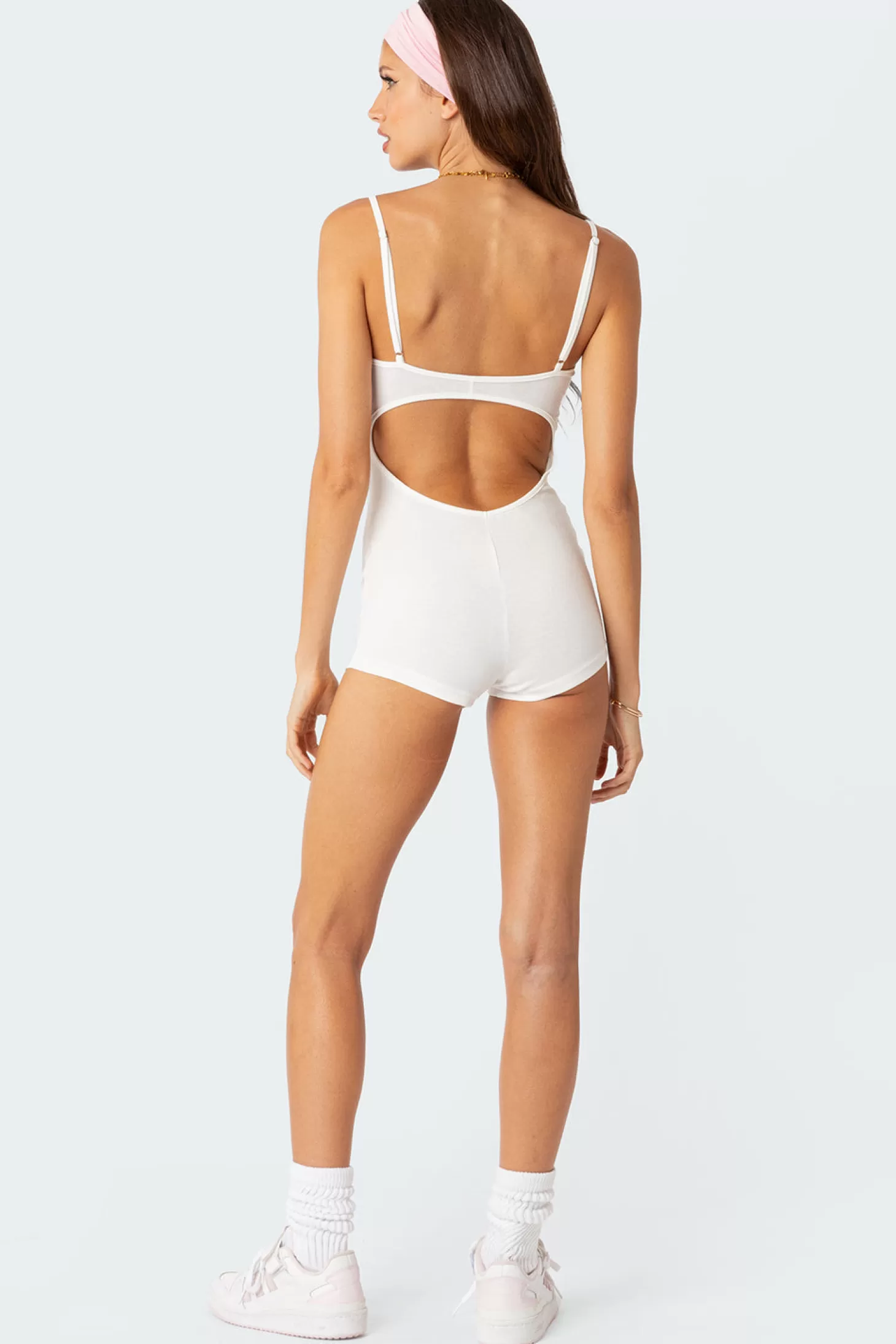 edikted Karla Ruched Open Back Romper* Loungewear | Jumpsuits & Rompers