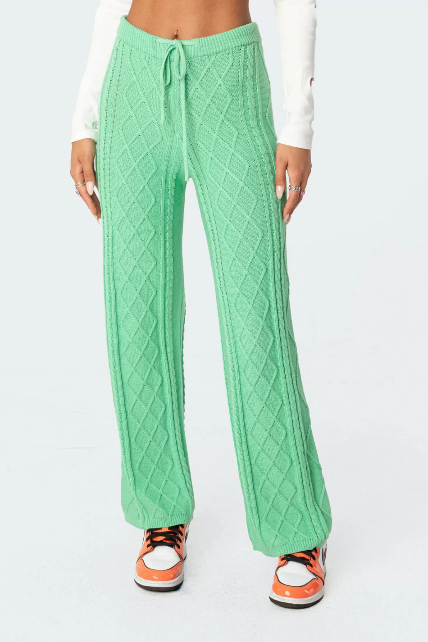 edikted Kasey Cable Knit Pants* Pants | Pants