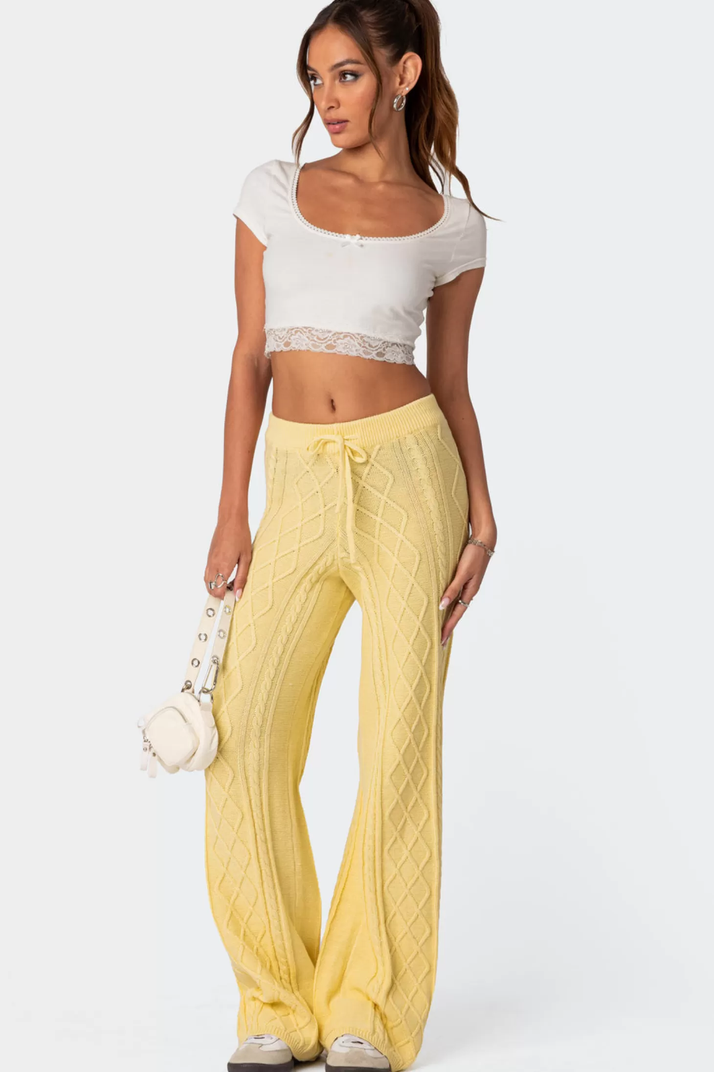 edikted Kasey Cable Knit Pants* Pants | Pants