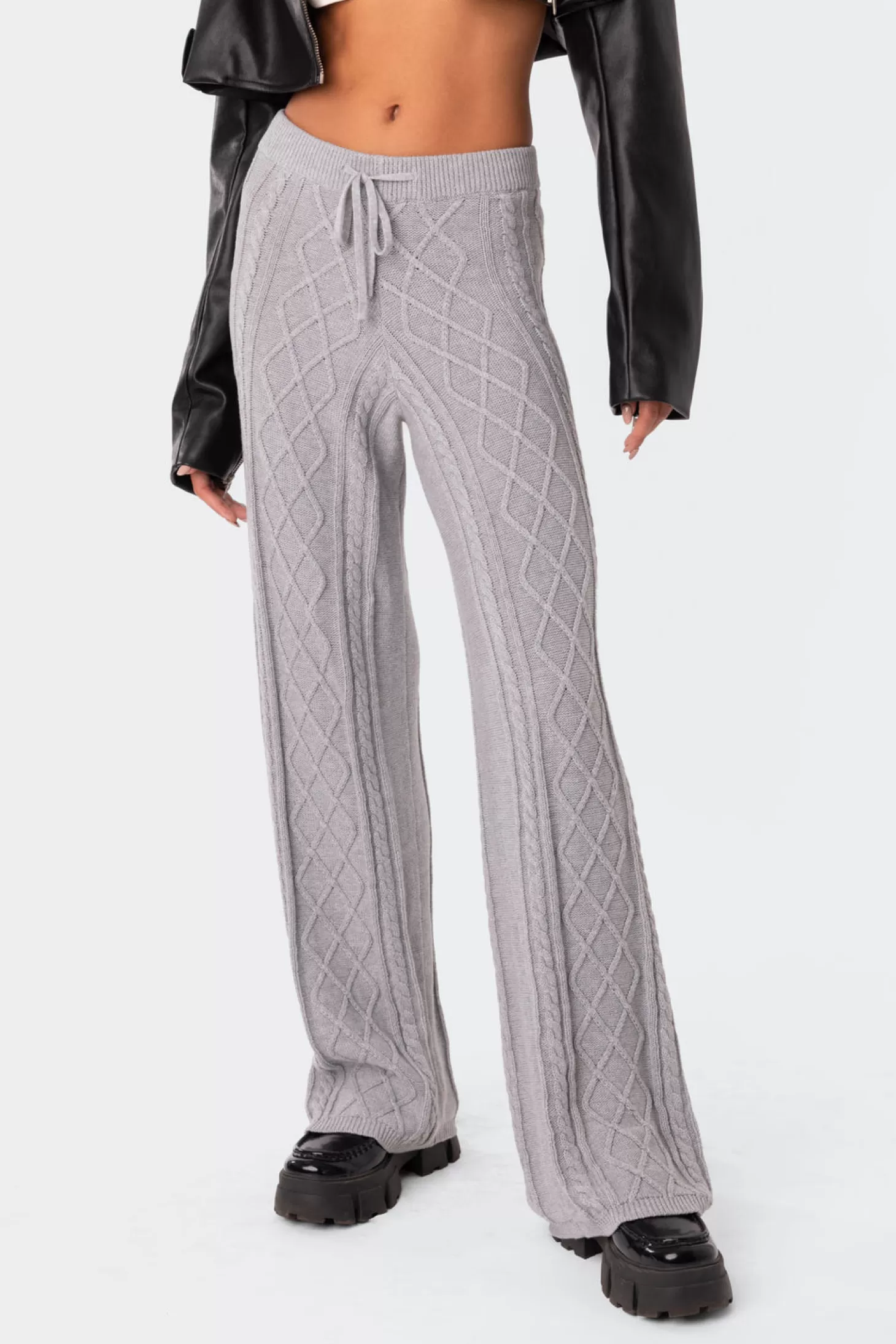 edikted Kasey Cable Knit Pants* Pants | Pants