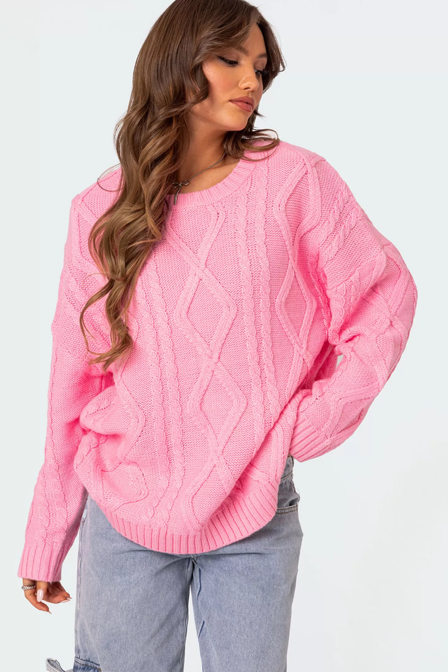 edikted Kennedy Oversized Cable Knit Sweater* Sweaters & Cardigans | Long Sleeve Tops