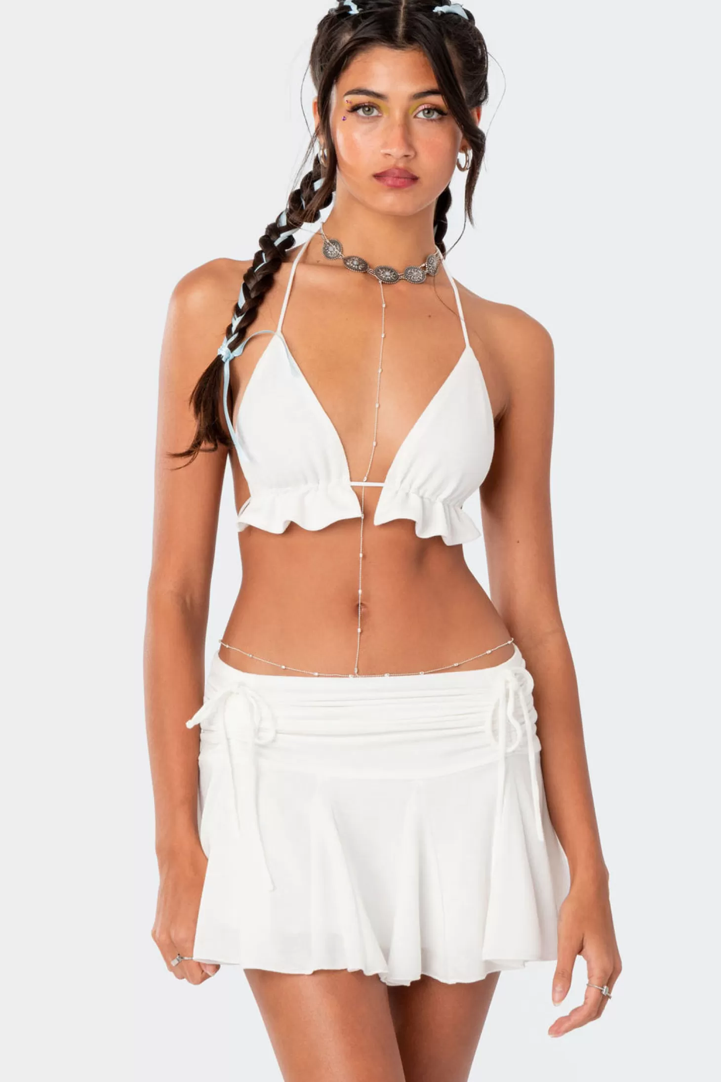 edikted Keoni Ruffle Triangle Bra Top* Crop Tops | Sets