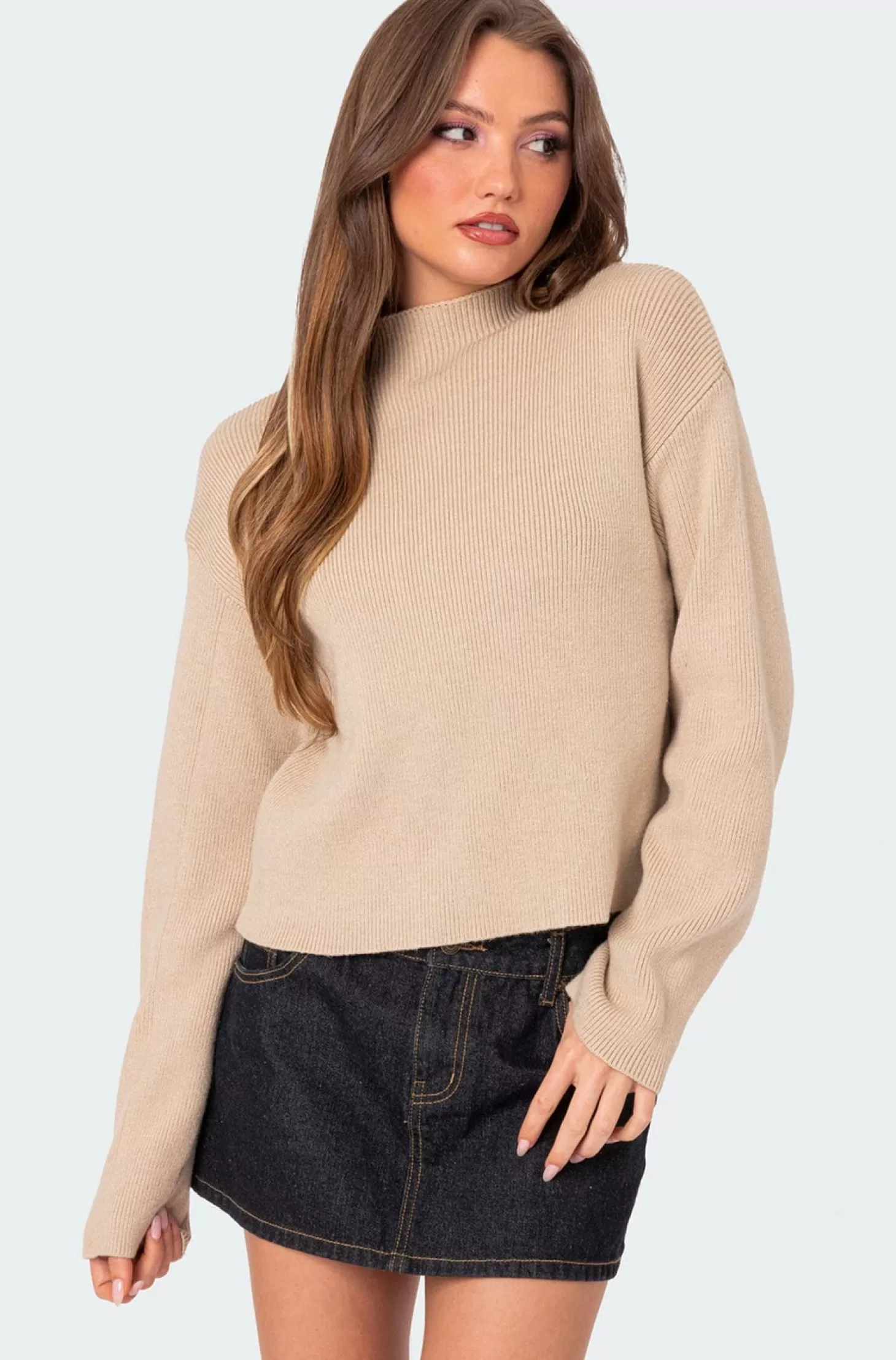 edikted Kimberly Mock Neck Sweater* Sweaters & Cardigans | Long Sleeve Tops