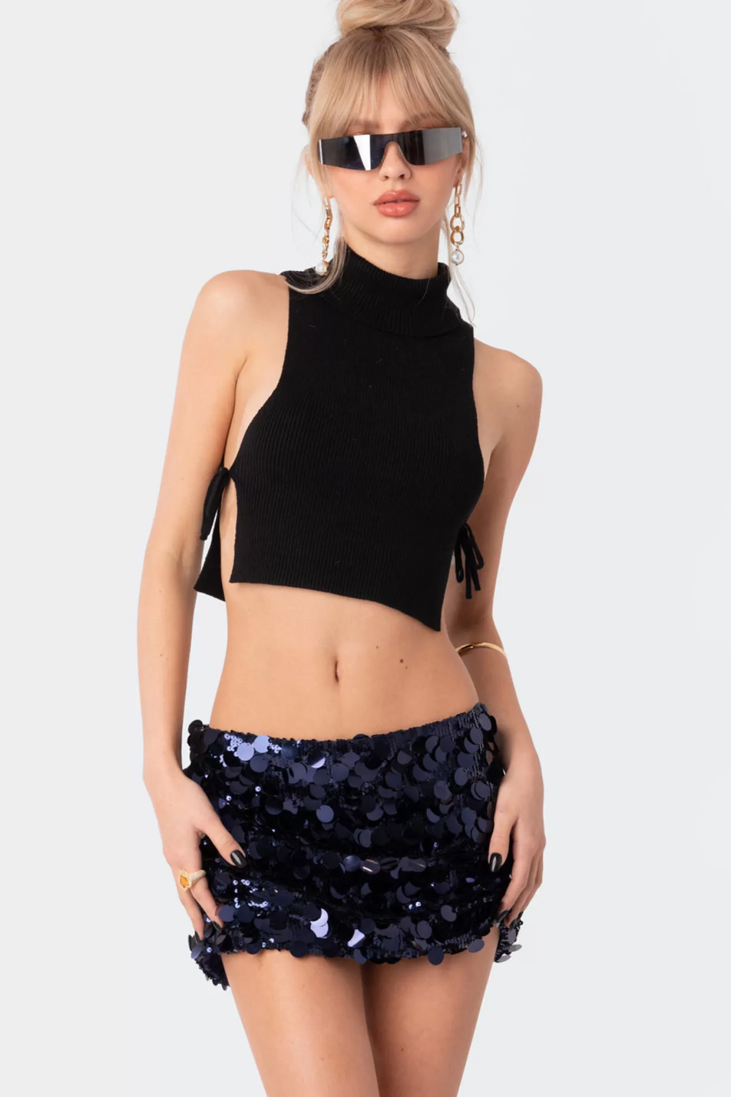 edikted Knitted Side Lace-Up Top* Crop Tops | Knitted Tops