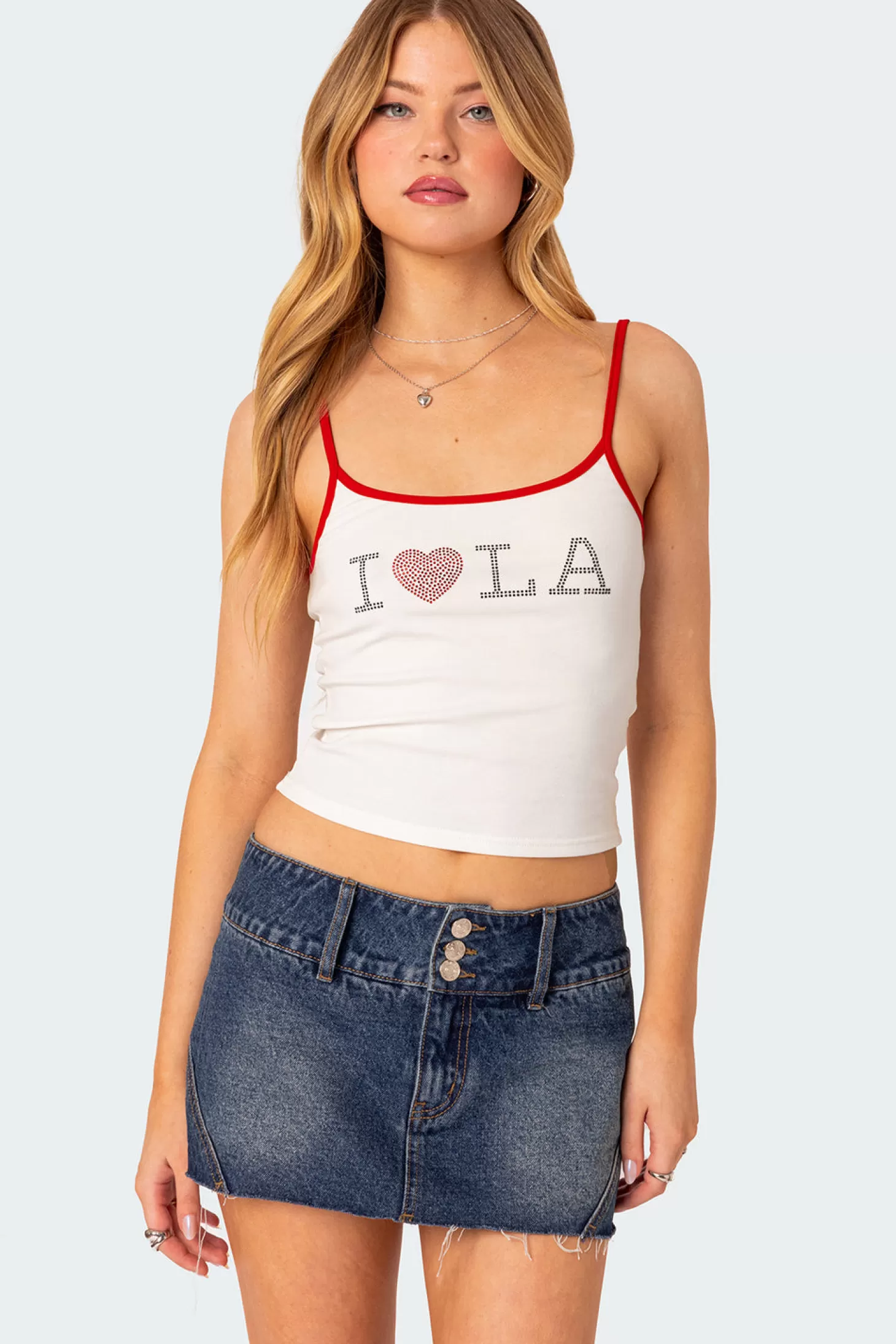 edikted La Lover Rhinestone Tank Top* Tank Tops | Graphic Tops