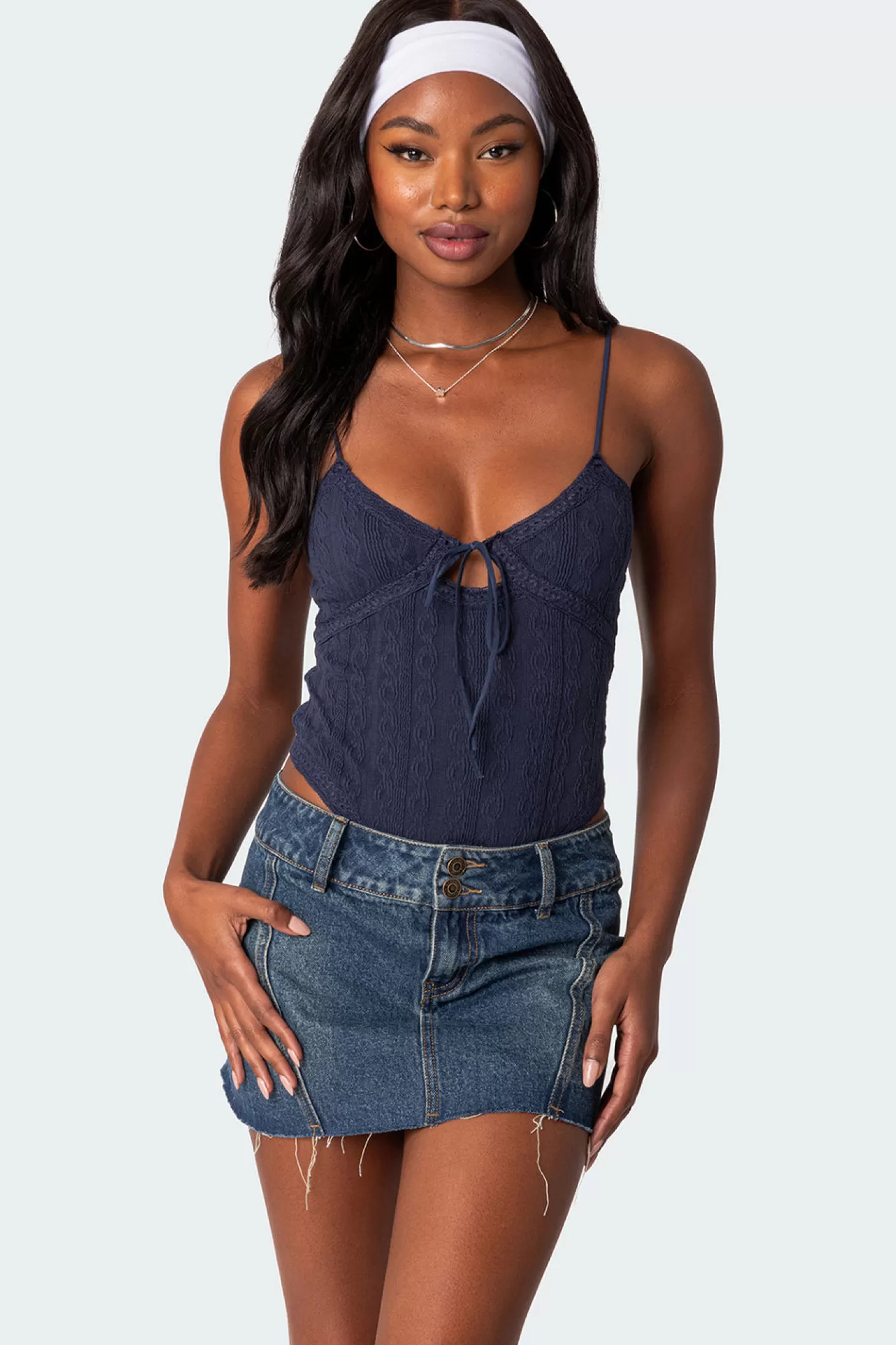 edikted Lacey Knit Cut Out Bodysuit* Bodysuits | Bodysuits