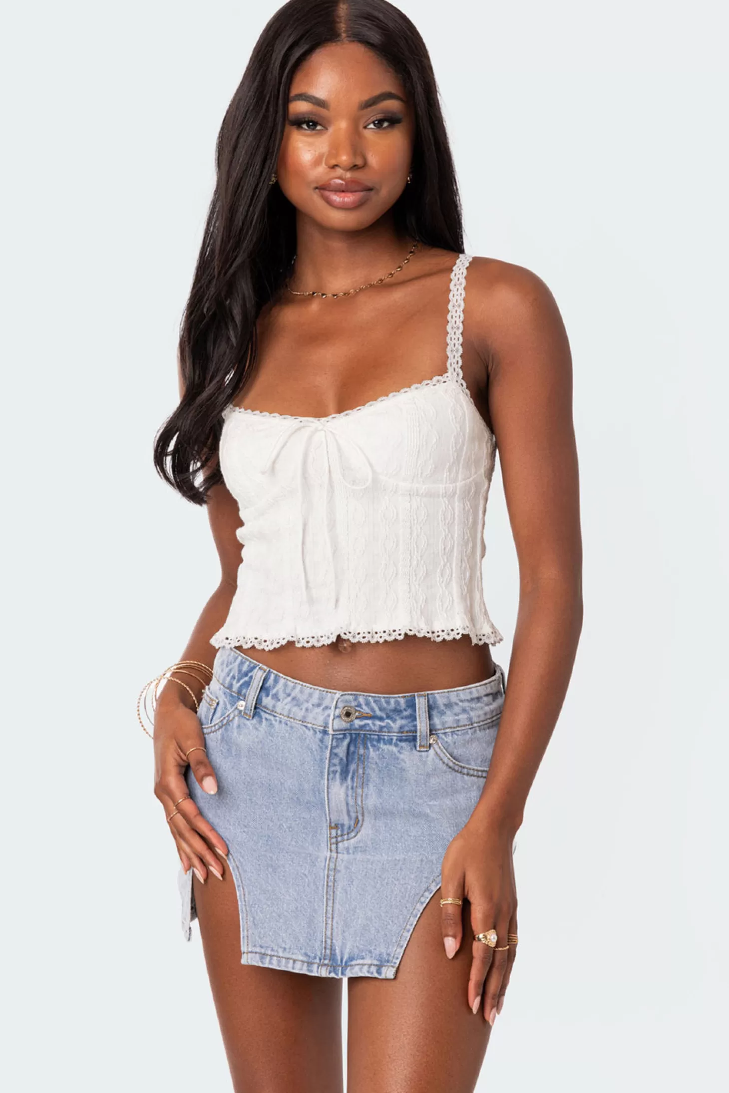 edikted Lacey Knit Tank Top* Crop Tops | Tops