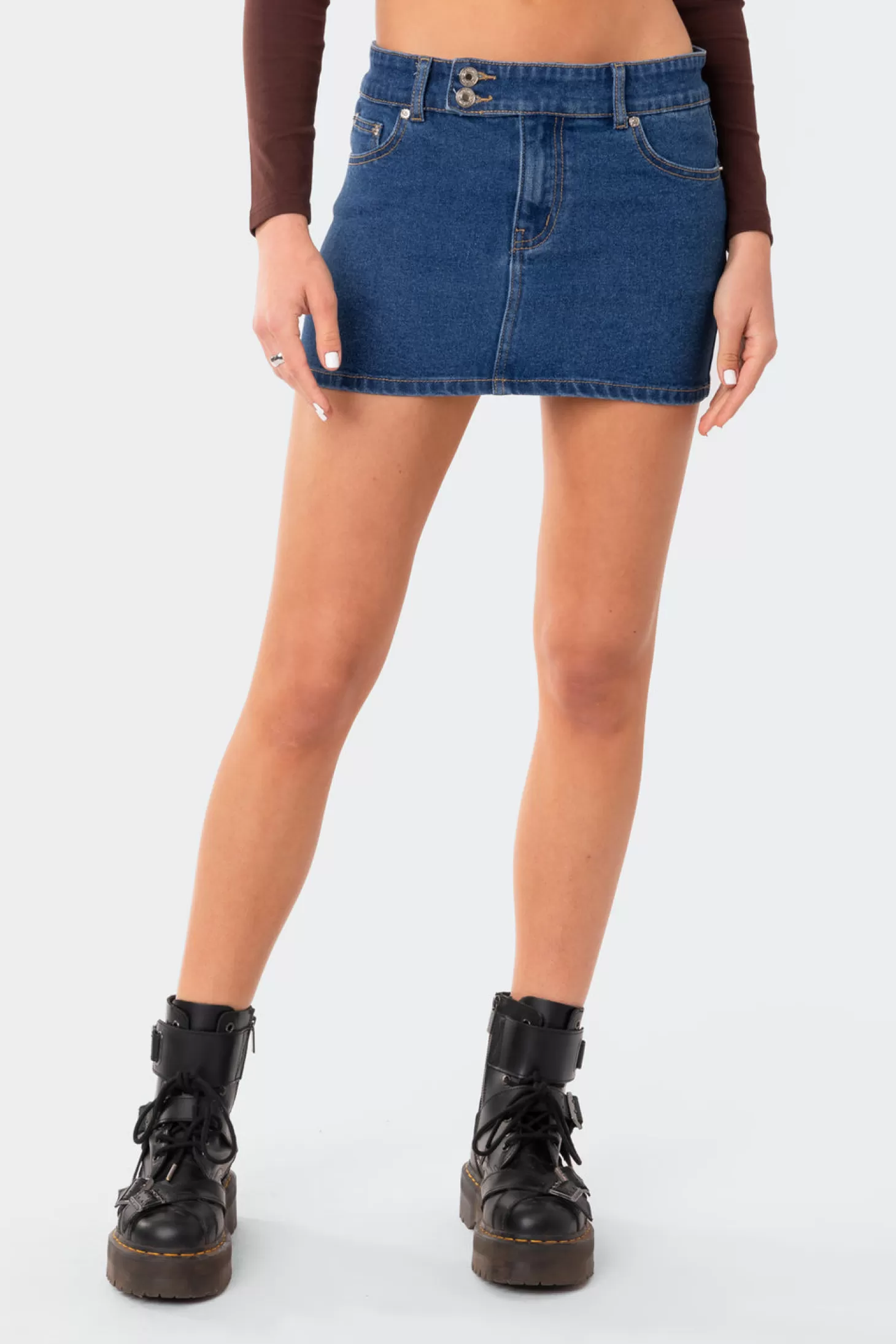 edikted Laiha Low-Rise Denim Mini Skirt* Skirts | Skirts