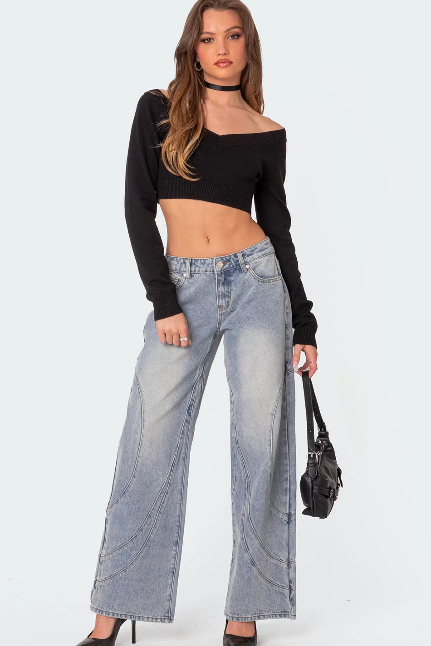 edikted Lainey V Neck Knit Crop Top* Crop Tops | Long Sleeve Tops