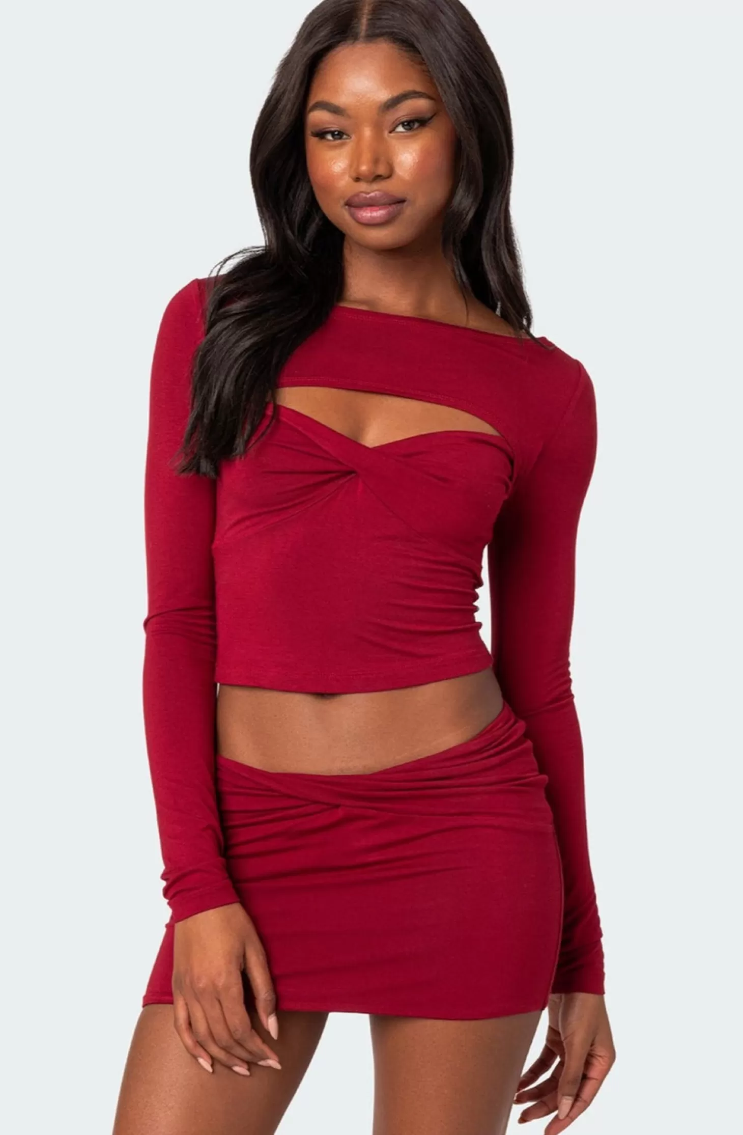 edikted Lara Cut Out Twist Front Top* Long Sleeve Tops | Sets