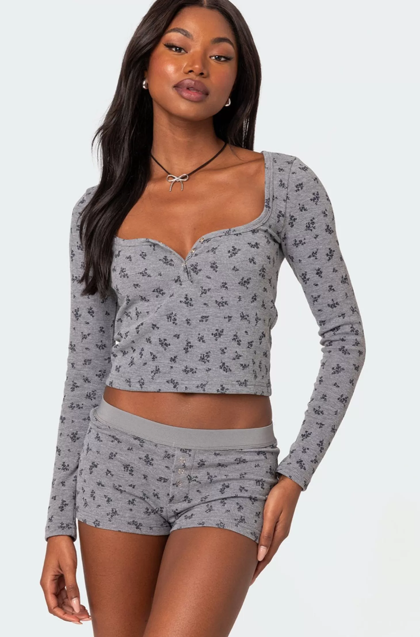 edikted Lavender Waffle Top* Crop Tops | Loungewear