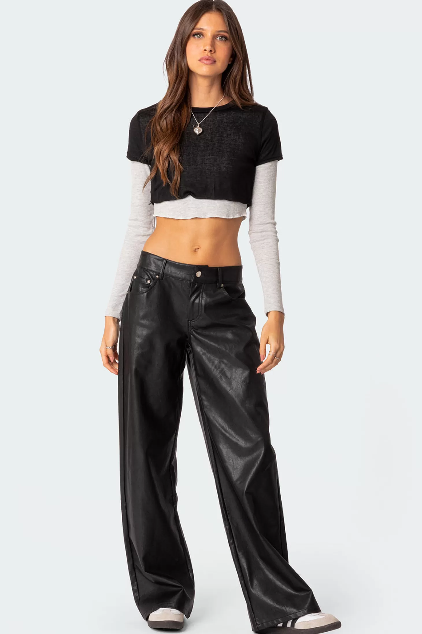 edikted Layered Long Sleeve T Shirt* Crop Tops | Long Sleeve Tops