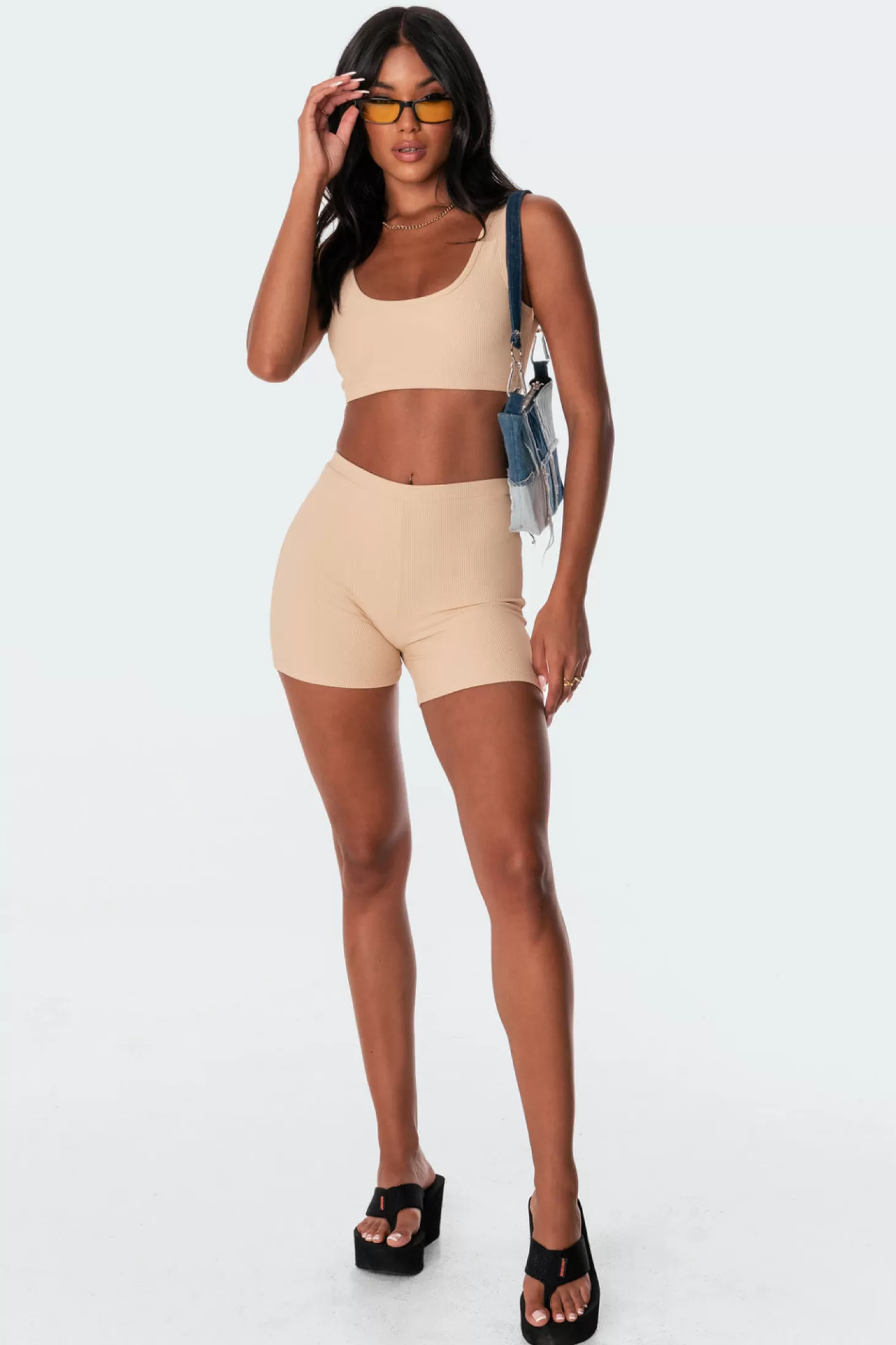 edikted Lenny Ribbed Shorts* Shorts | Shorts